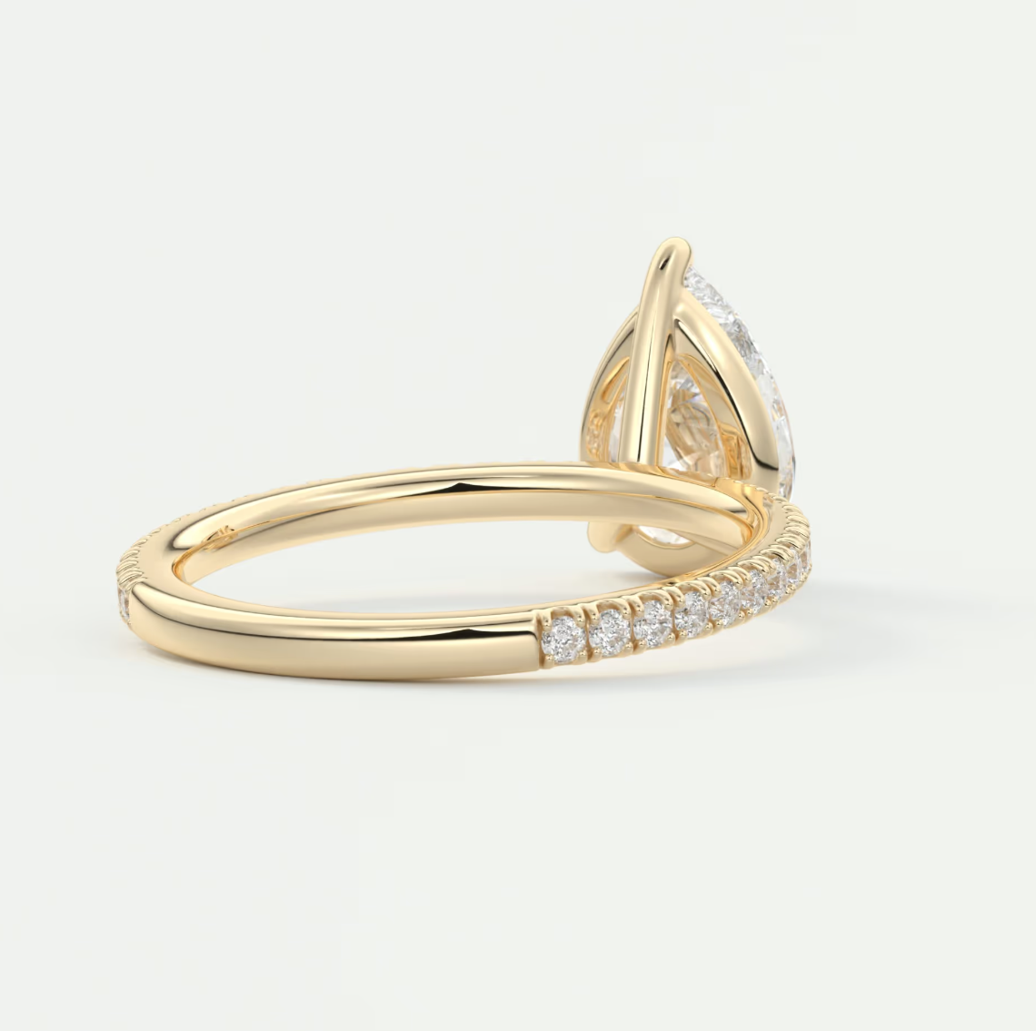 Custom made isolde princess pavé solitaire ring | lab-grown diamond or moissanite