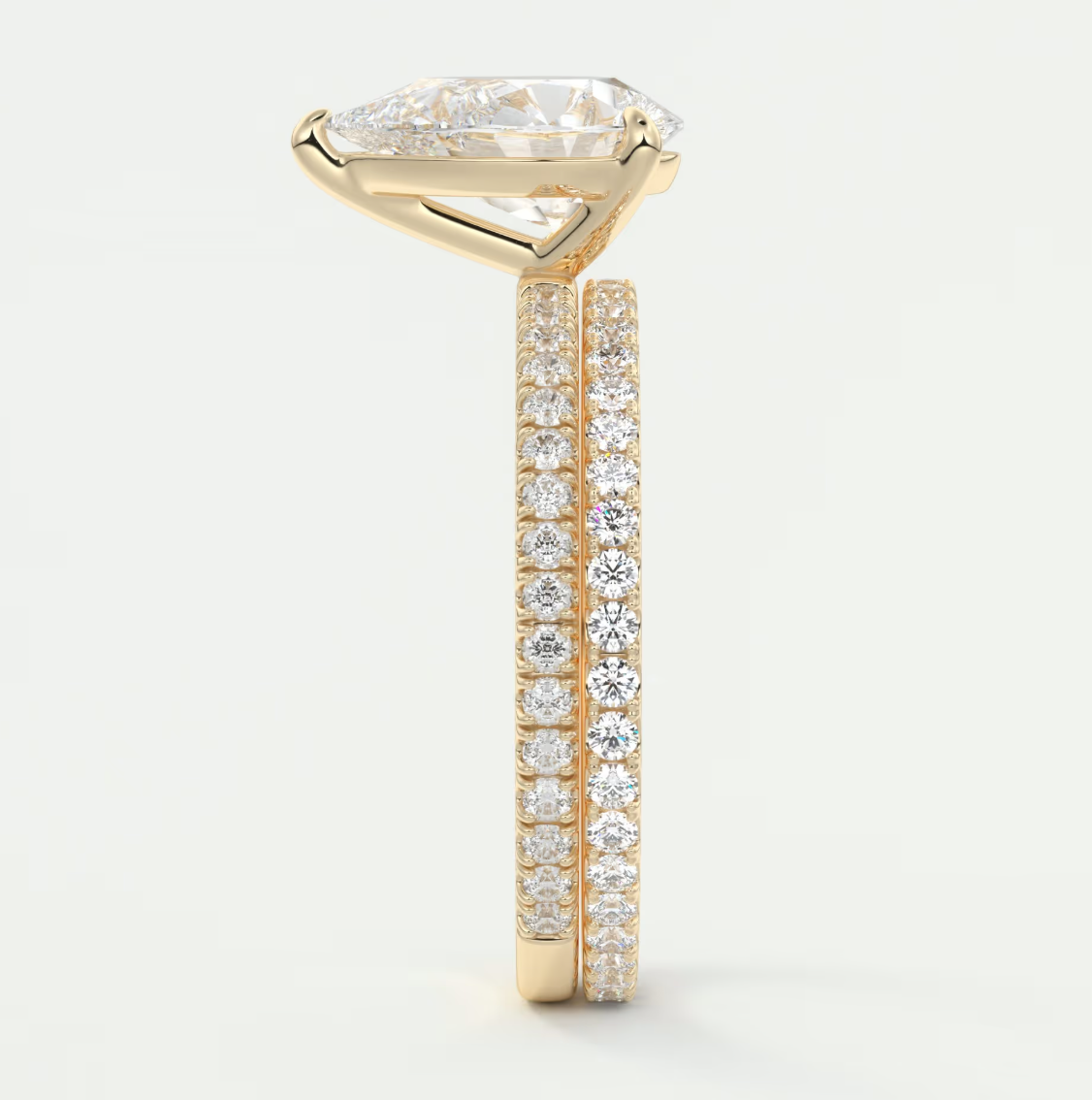 Custom made isolde princess pavé solitaire ring | lab-grown diamond or moissanite