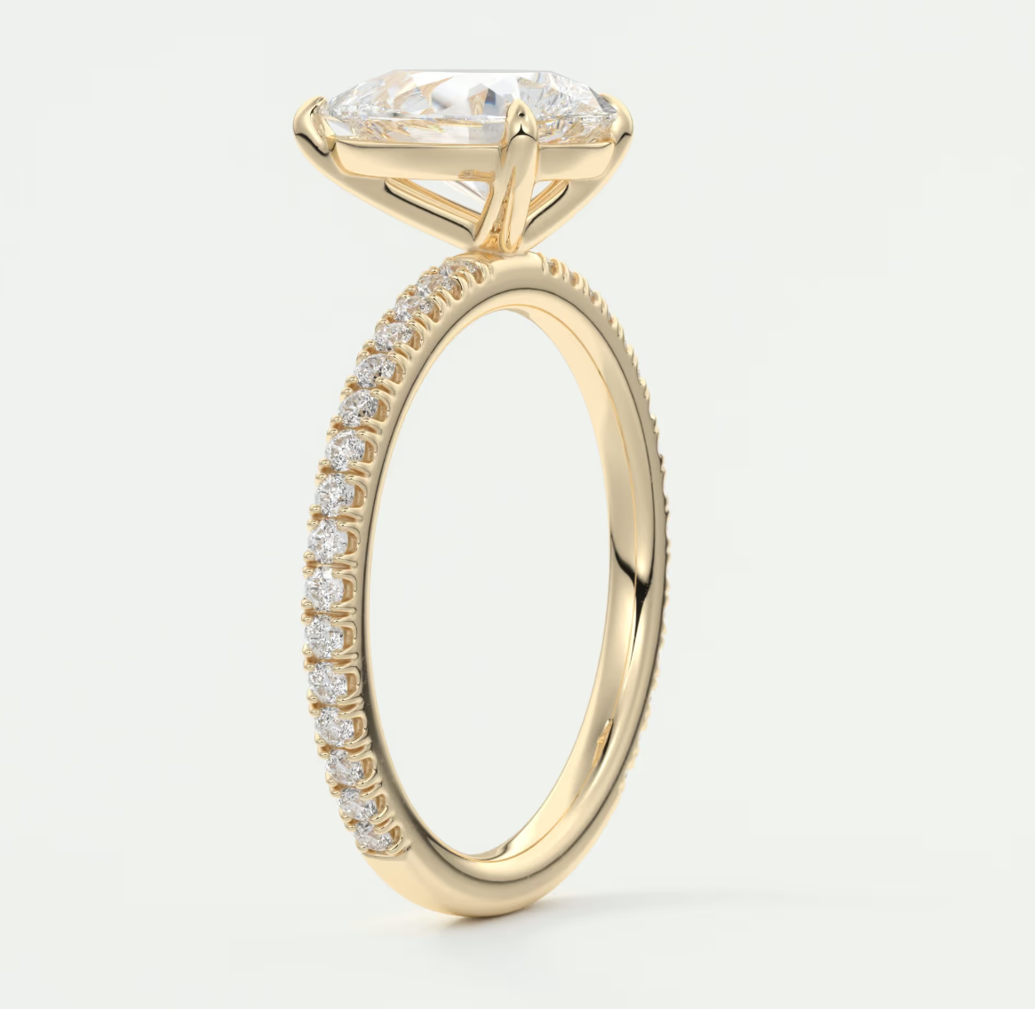 Custom made isolde princess pavé solitaire ring | lab-grown diamond or moissanite