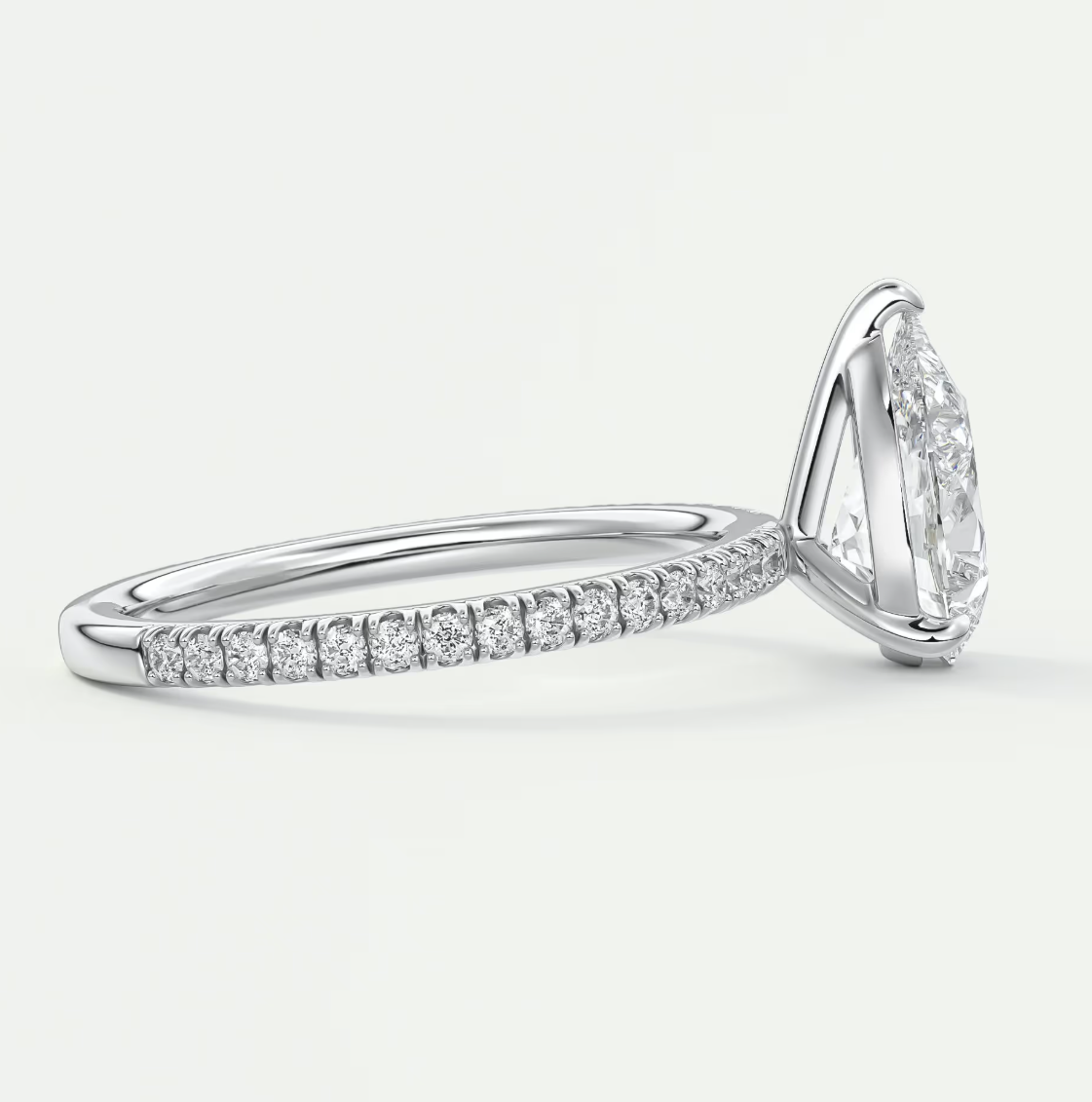 Custom made isolde princess pavé solitaire ring | lab-grown diamond or moissanite