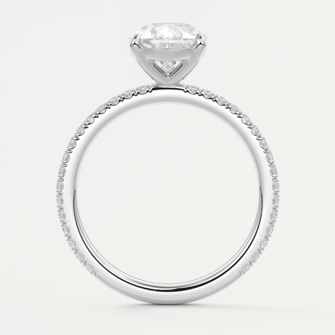 Custom made isolde princess pavé solitaire ring | lab-grown diamond or moissanite