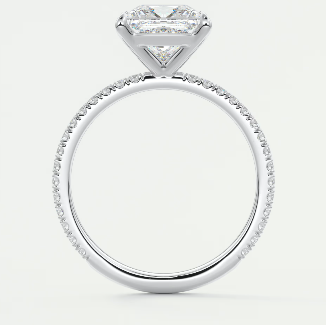 Custom made isolde princess pavé solitaire ring | lab-grown diamond or moissanite
