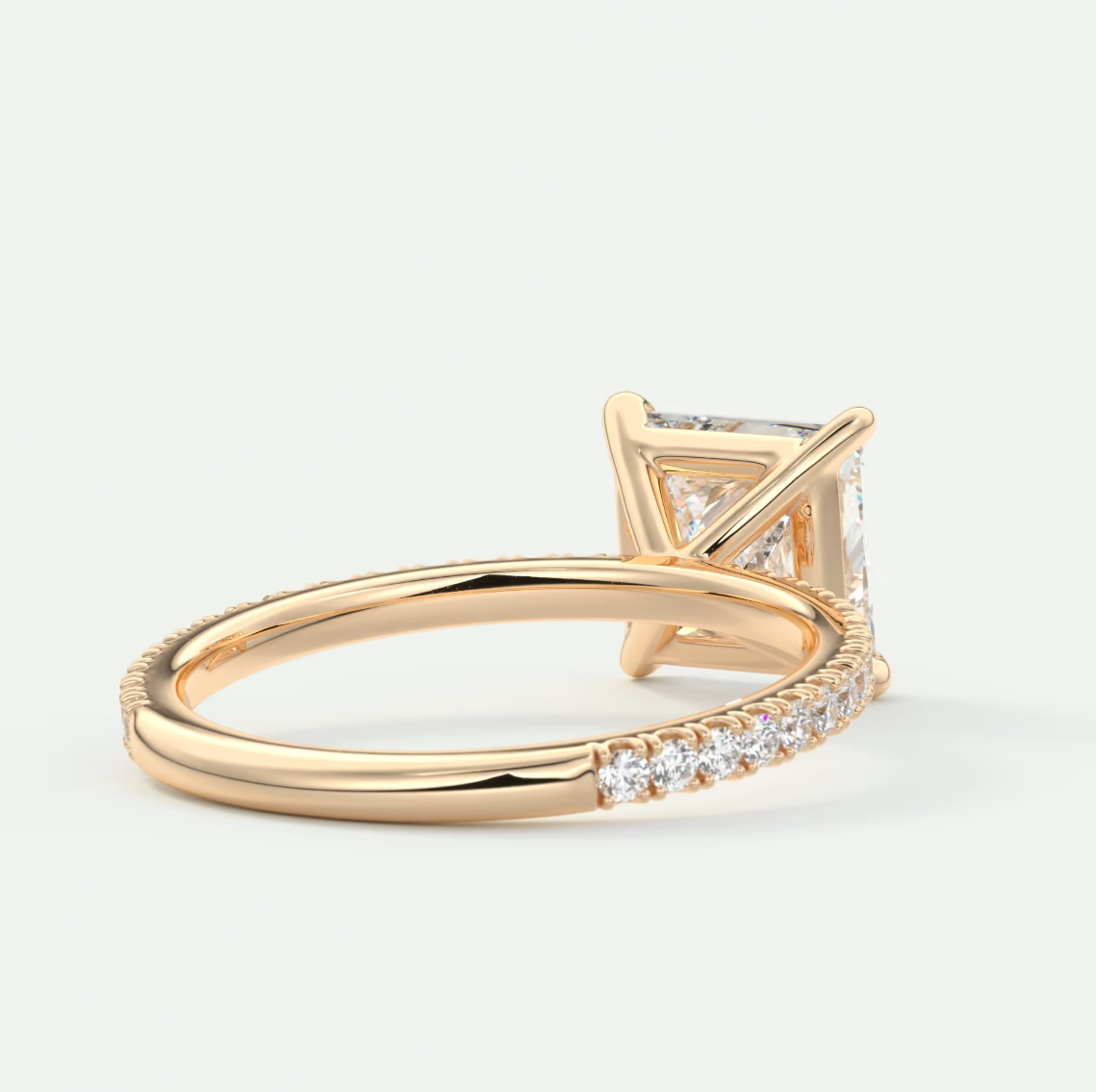 Custom made isolde princess pavé solitaire ring | lab-grown diamond or moissanite