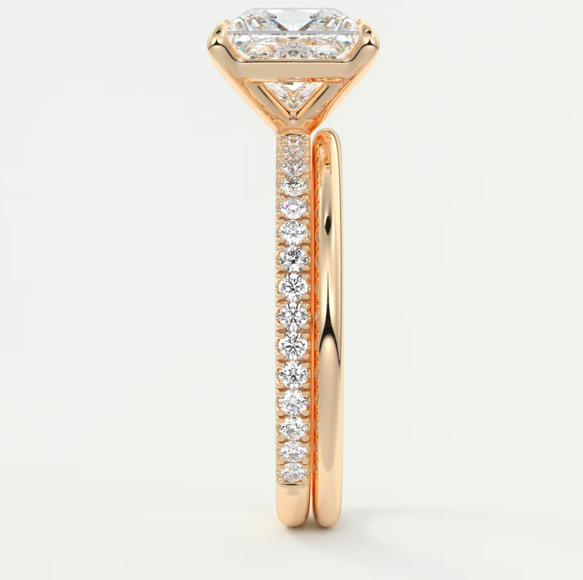 Custom made isolde princess pavé solitaire ring | lab-grown diamond or moissanite