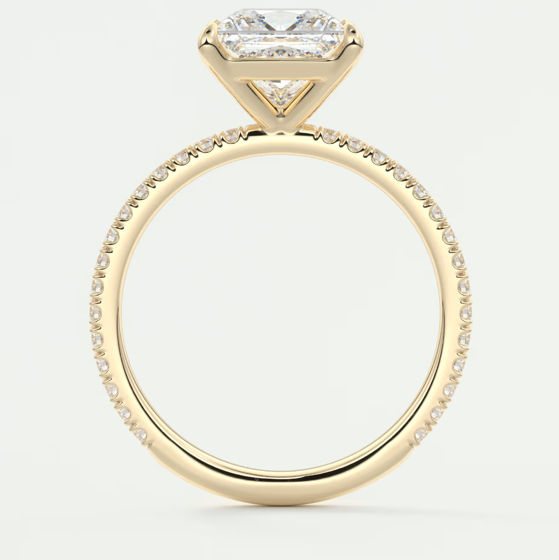 Custom made isolde princess pavé solitaire ring | lab-grown diamond or moissanite