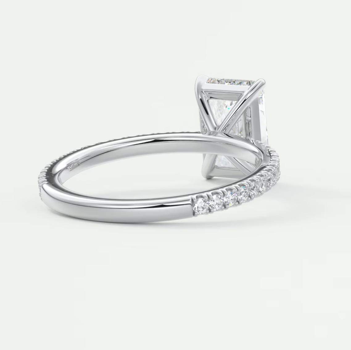 Custom made isolde radiant pavé solitaire ring | lab-grown diamond or moissanite