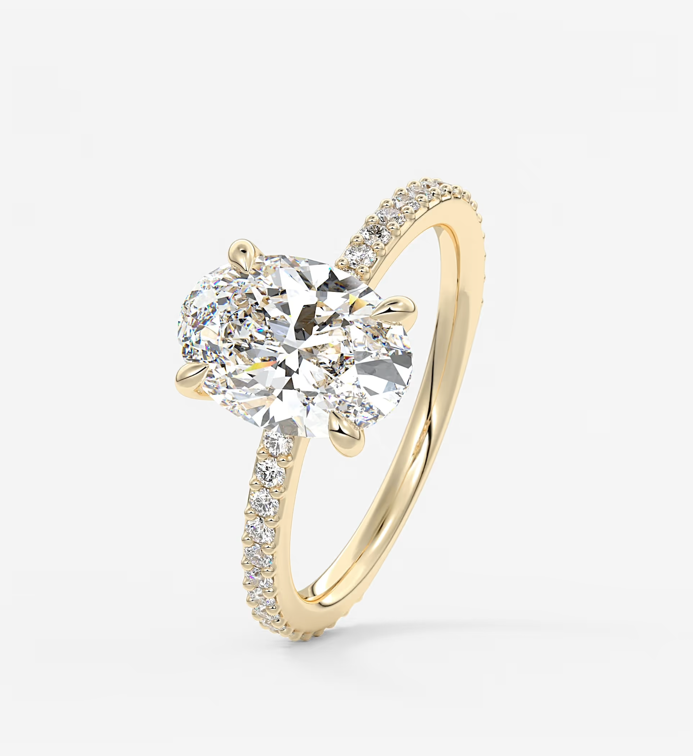 Liora oval pave lab diamond engagement ring – 2.52ct d vvs2
