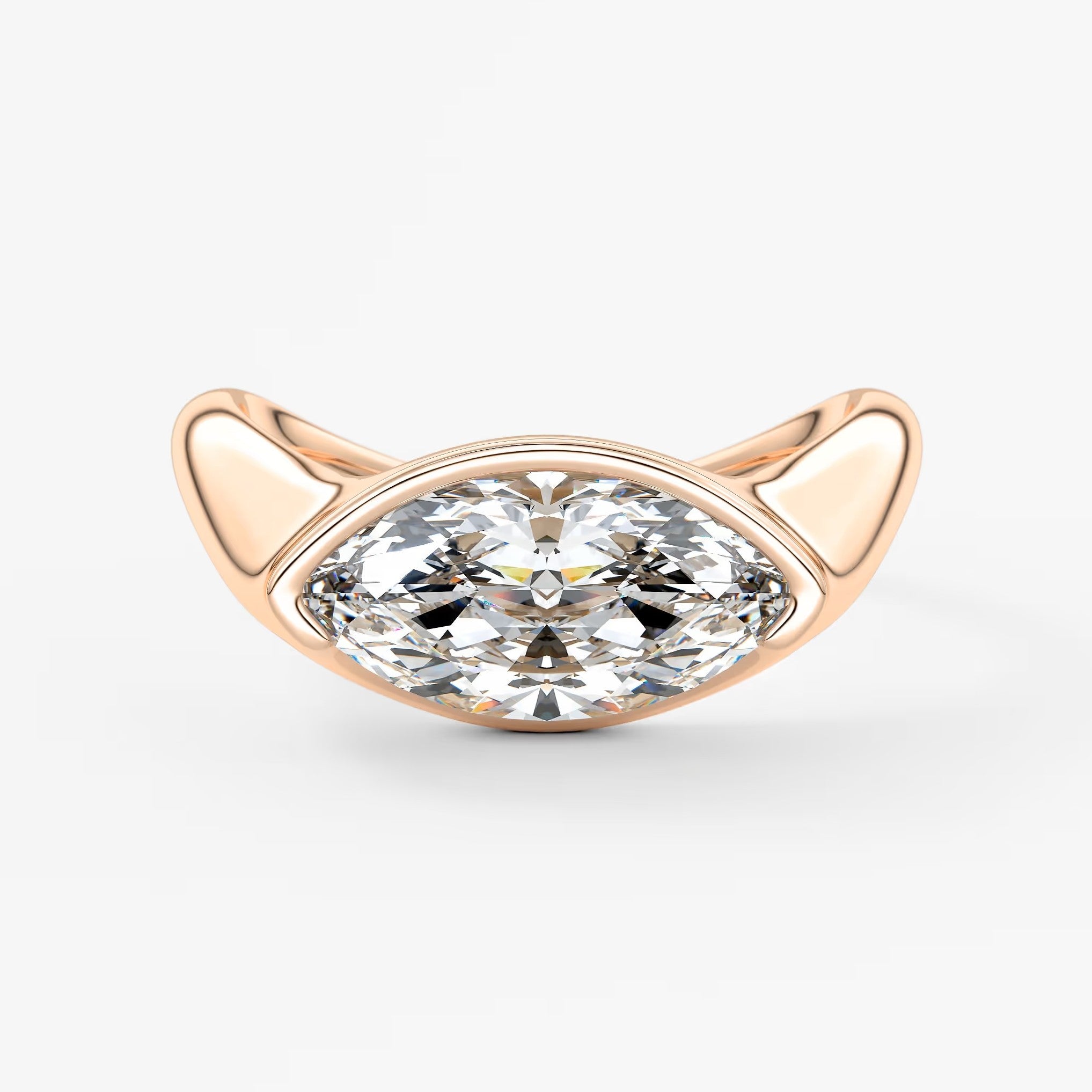 Lyra – east-west half bezel marquise engagement ring