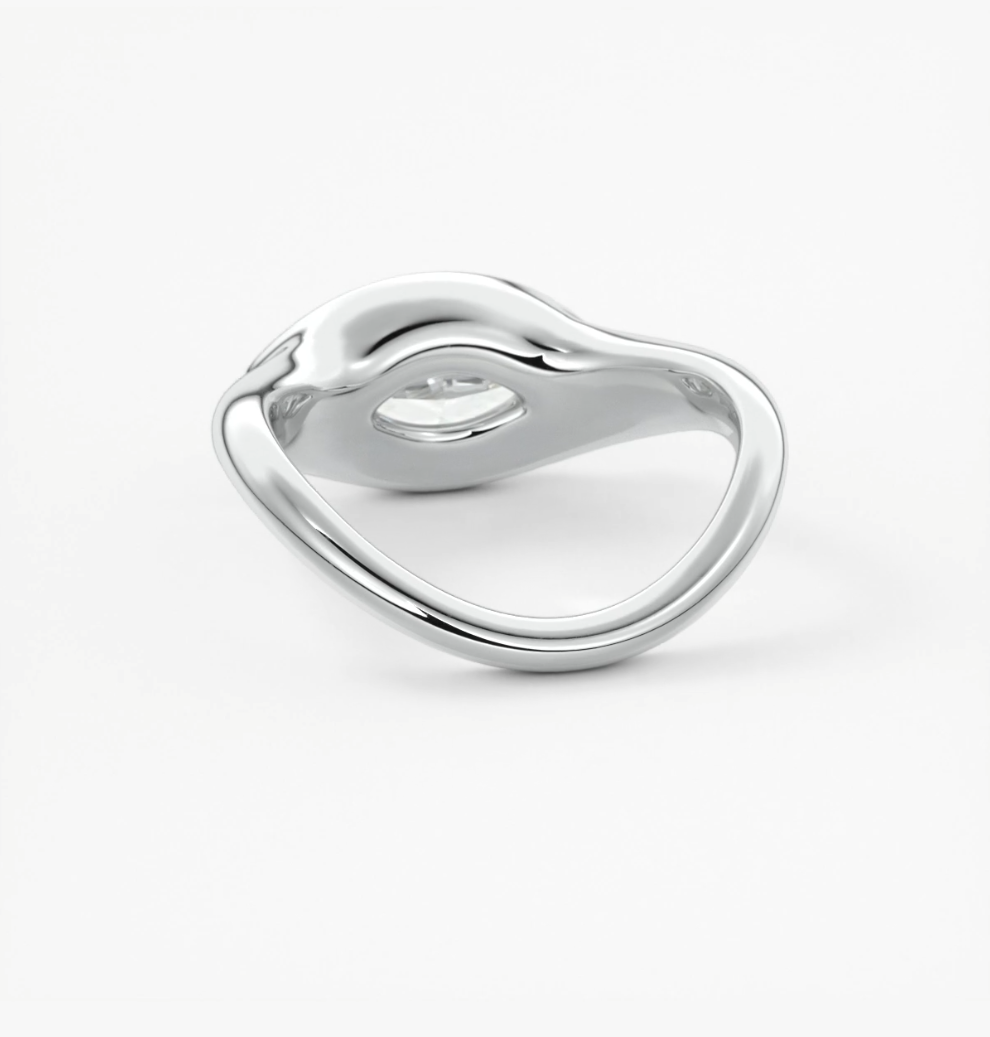 Lyra – east-west half bezel marquise engagement ring