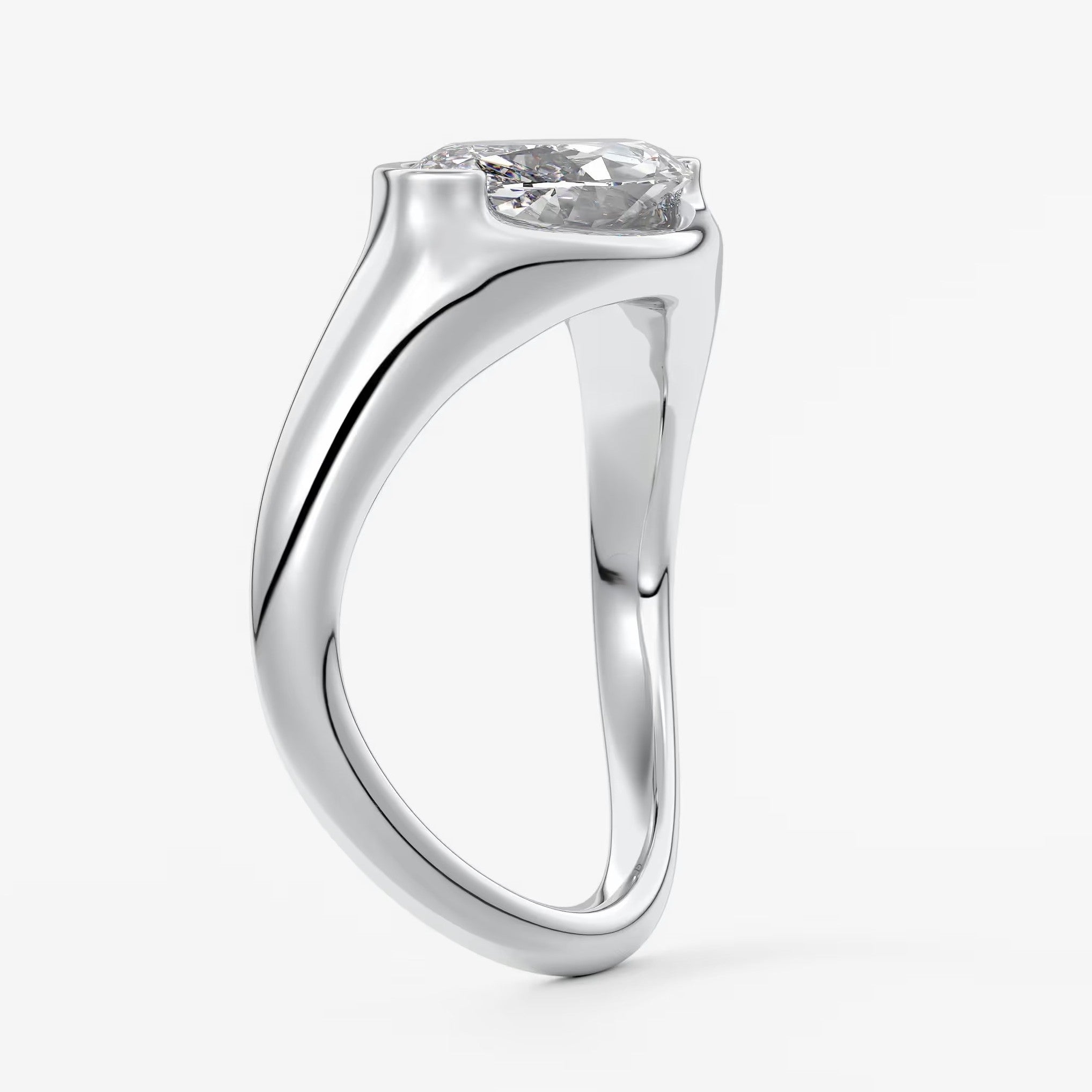 Lyra – east-west half bezel marquise engagement ring