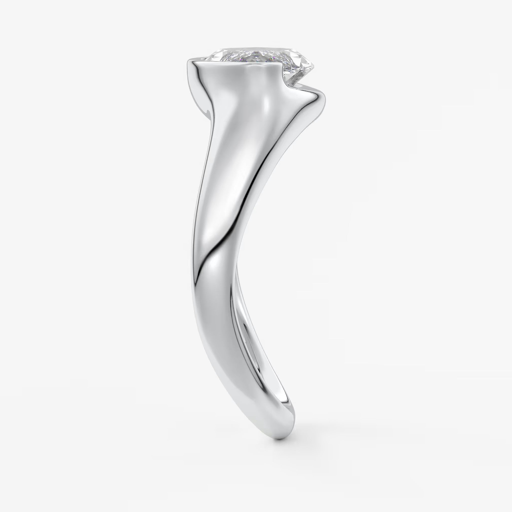 Lyra – east-west half bezel marquise engagement ring