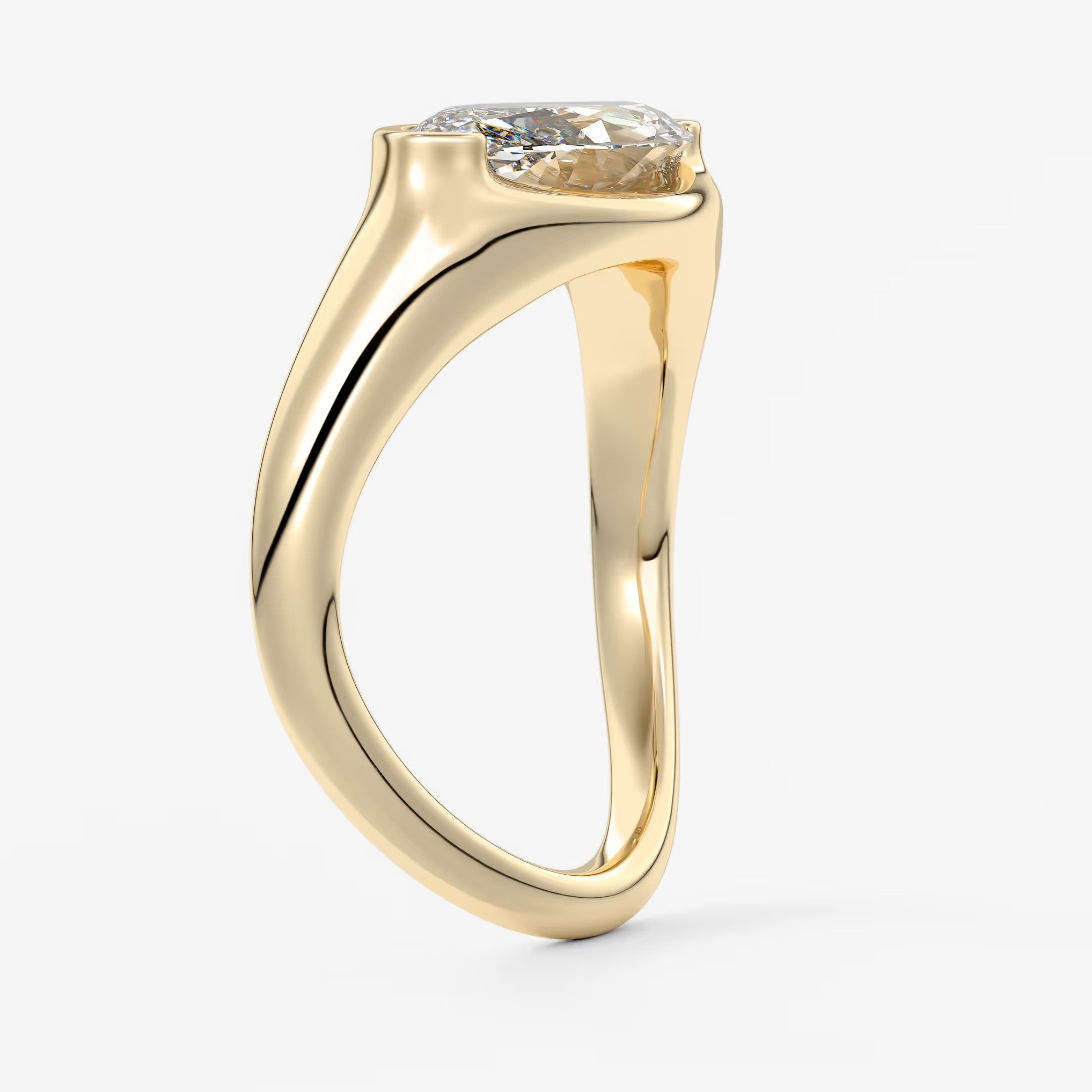 Lyra – east-west half bezel marquise engagement ring