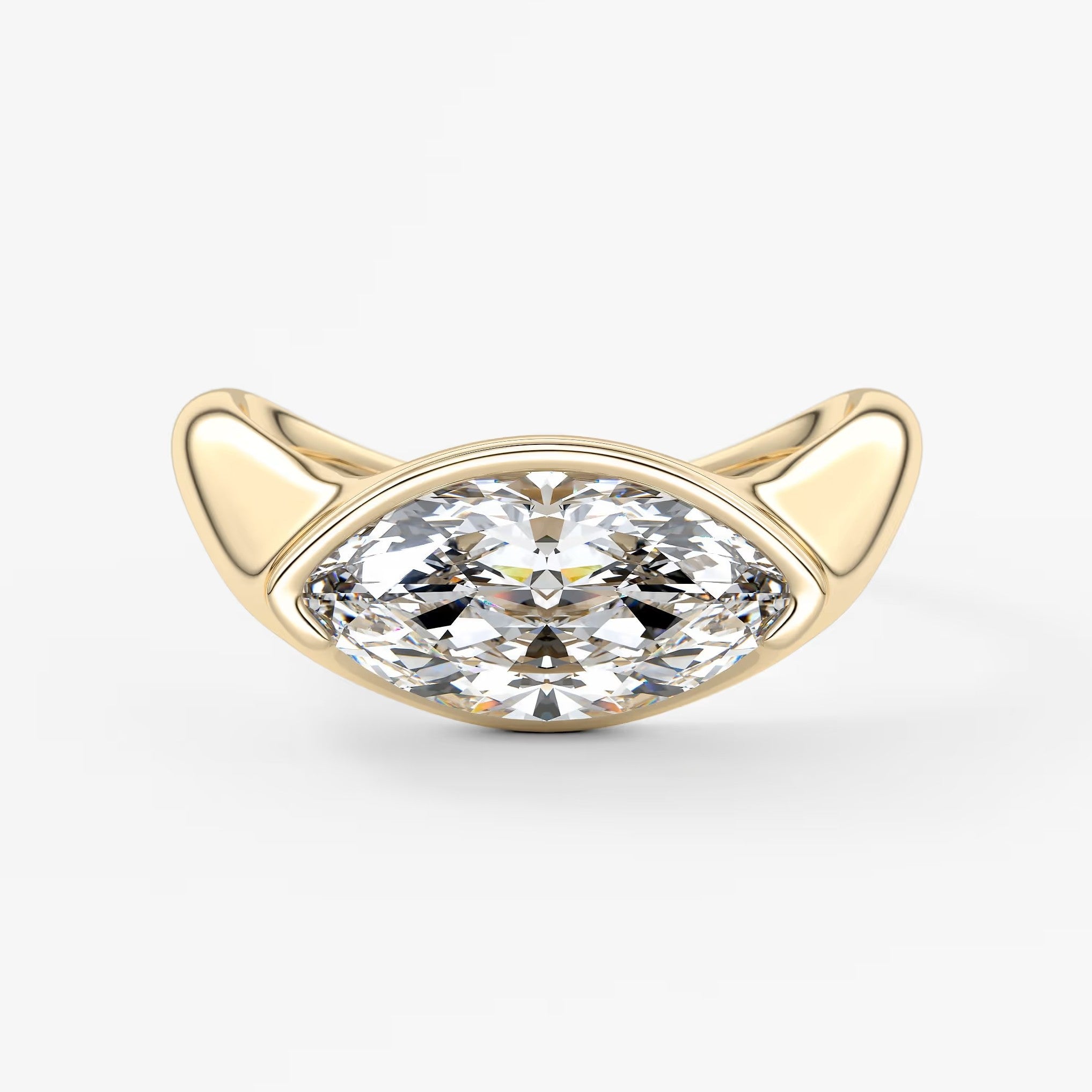 Lyra – east-west half bezel marquise engagement ring