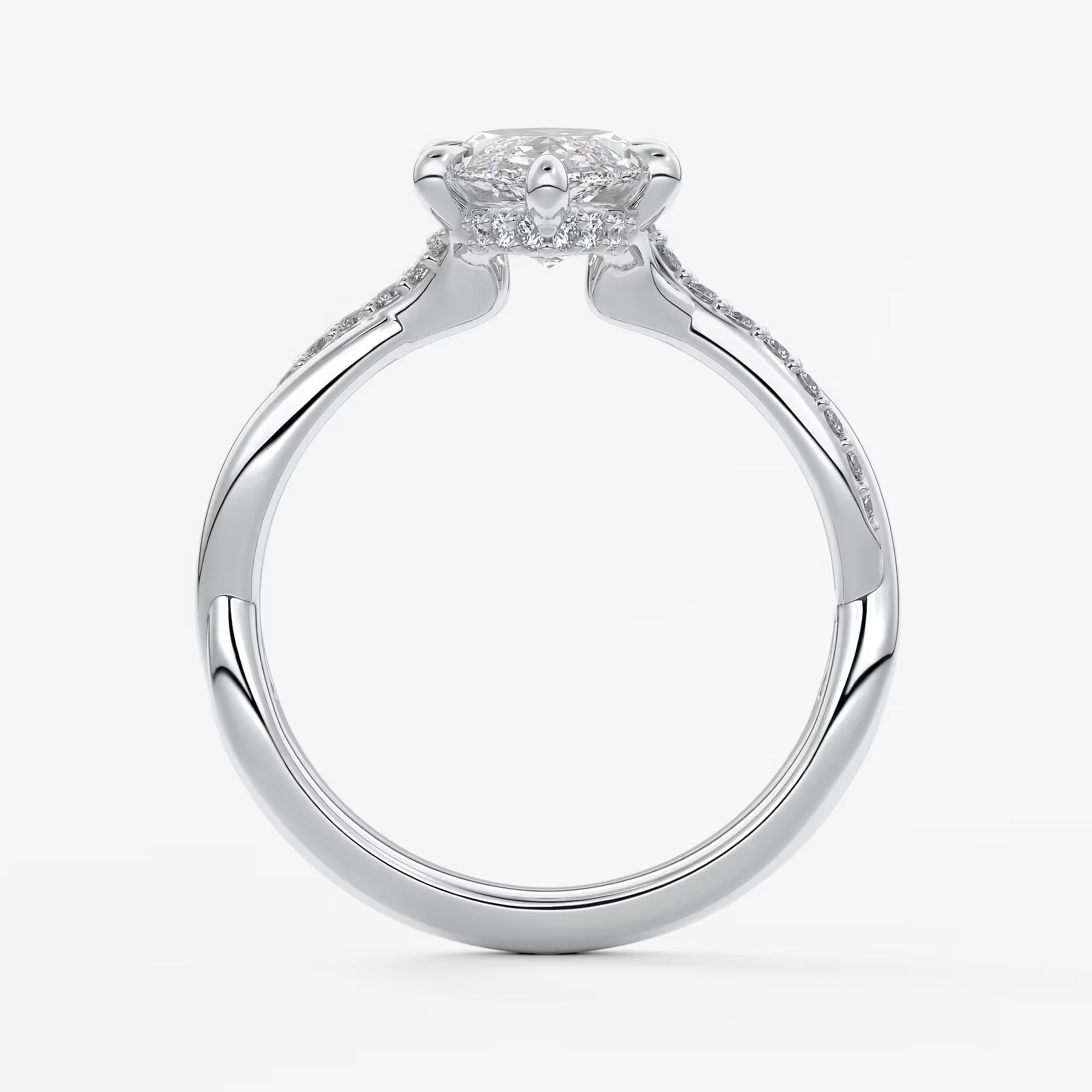 Mirella marquise twisted pavé engagement ring
