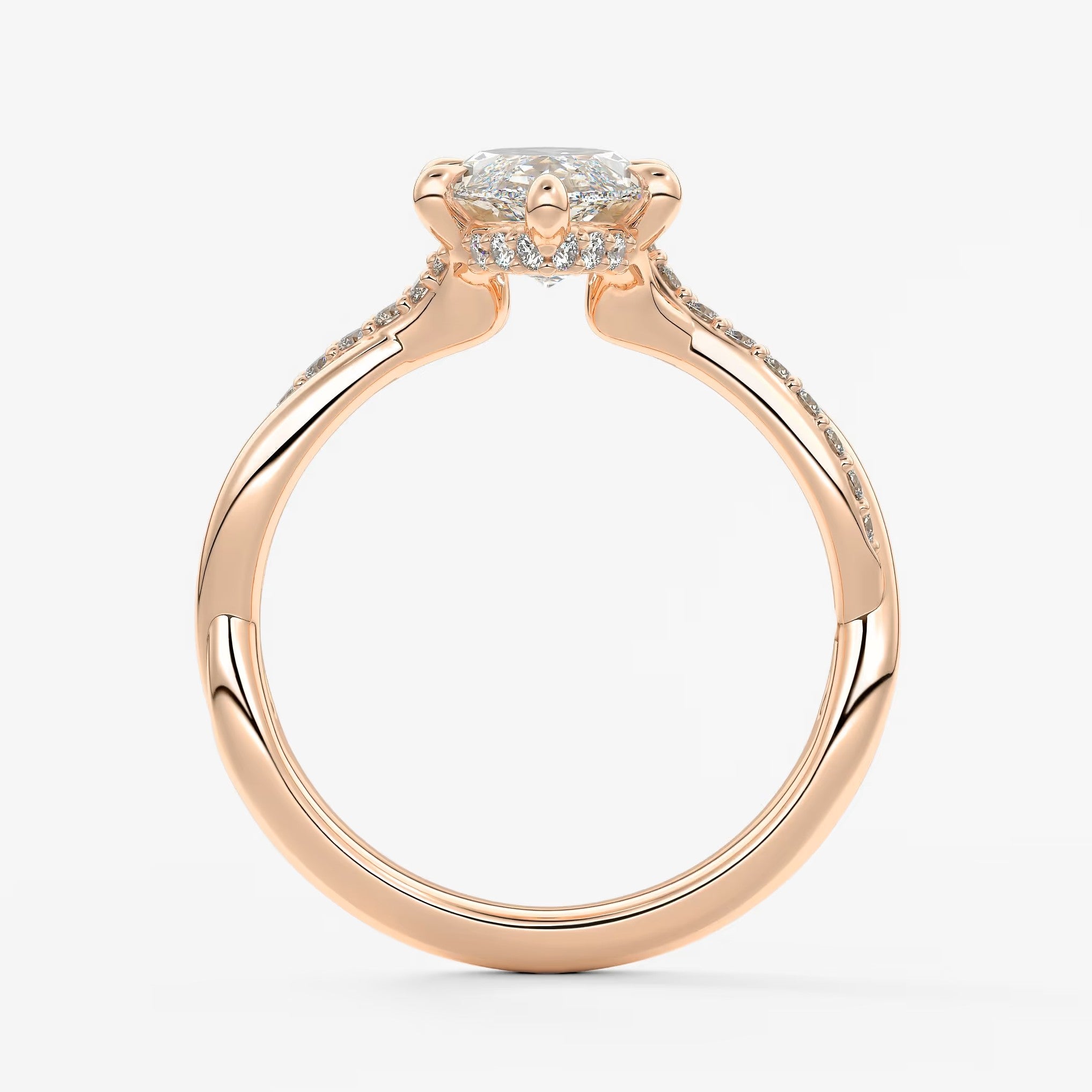 Mirella marquise twisted pavé engagement ring