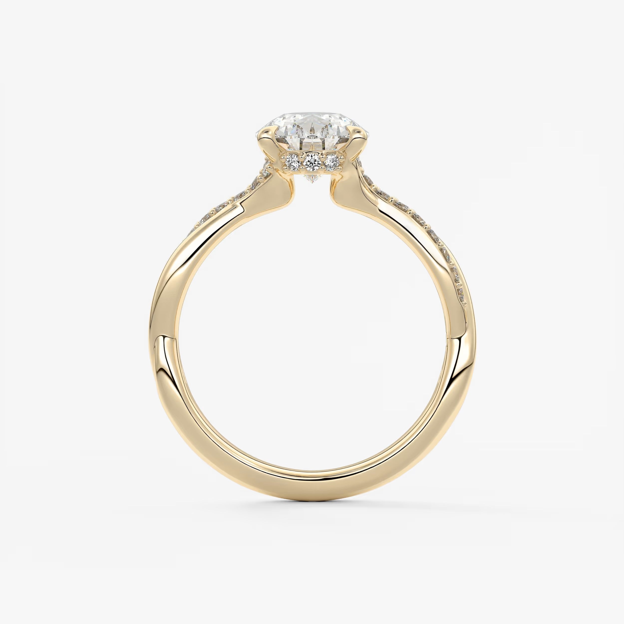 Mirella pear twisted pavé engagement ring