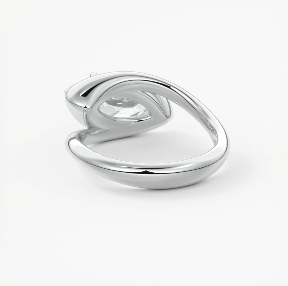 The flow – east-west marquise engagement ring