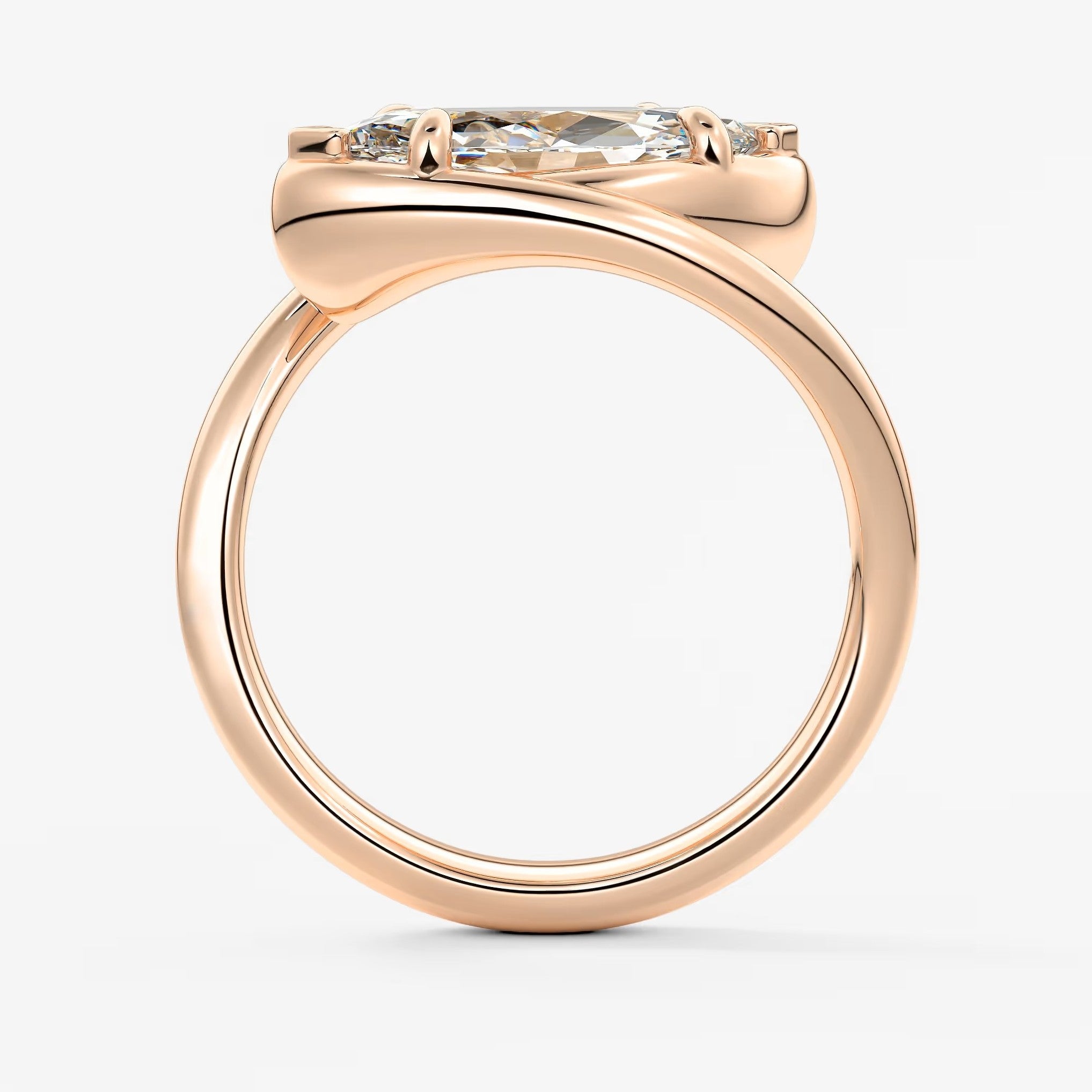 The flow – east-west marquise engagement ring
