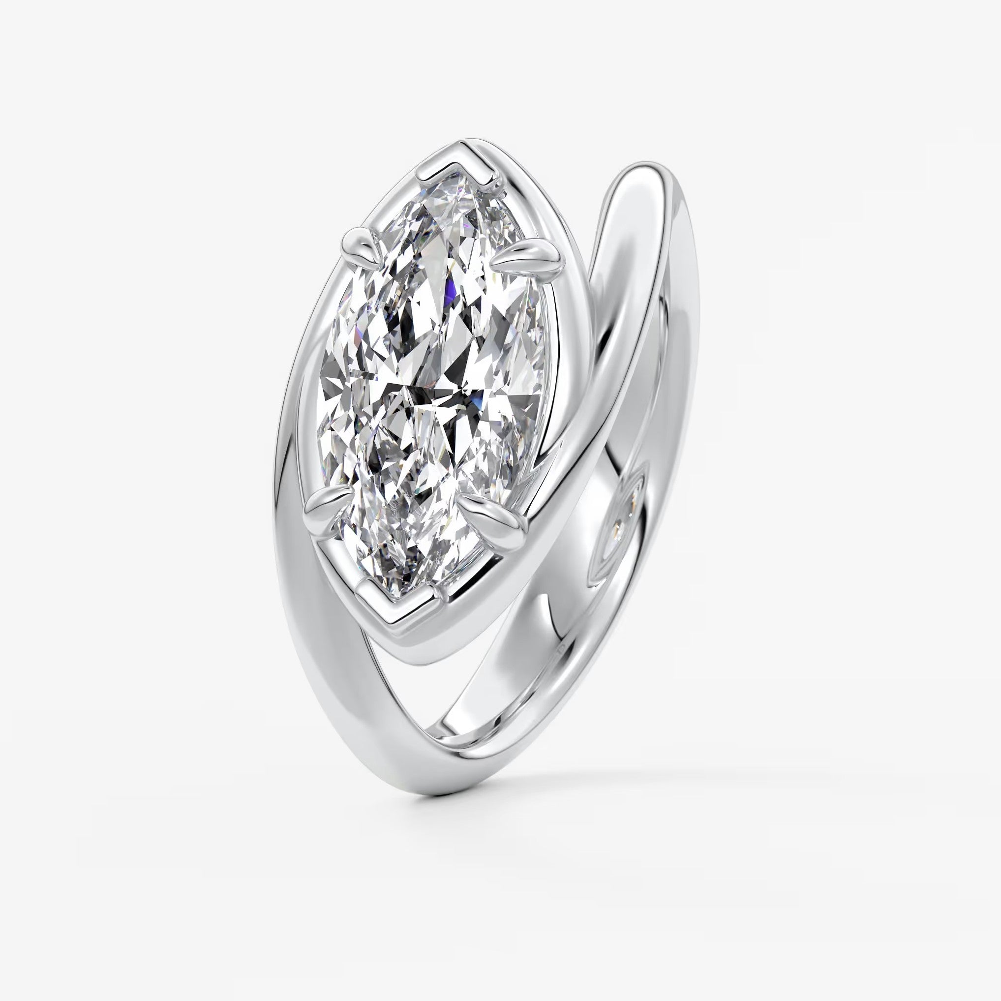 The flow – east-west marquise engagement ring