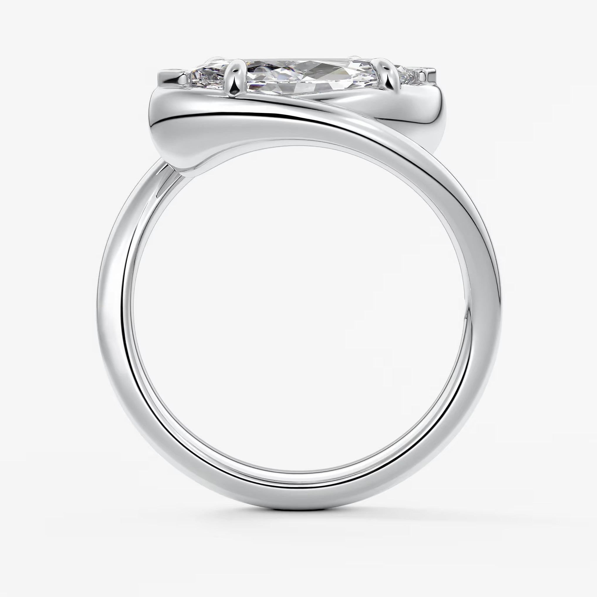 The flow – east-west marquise engagement ring