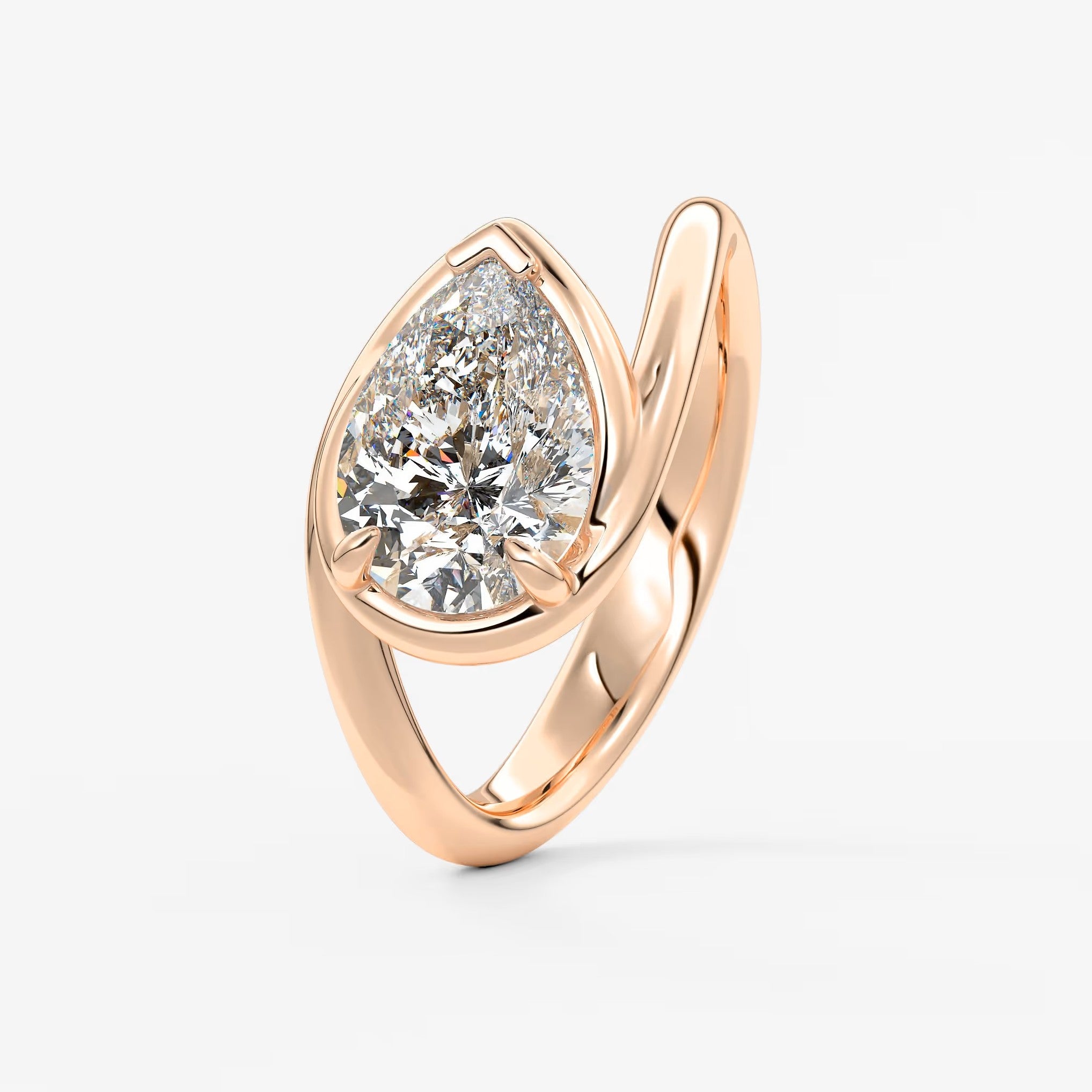 The flow – pear engagement ring