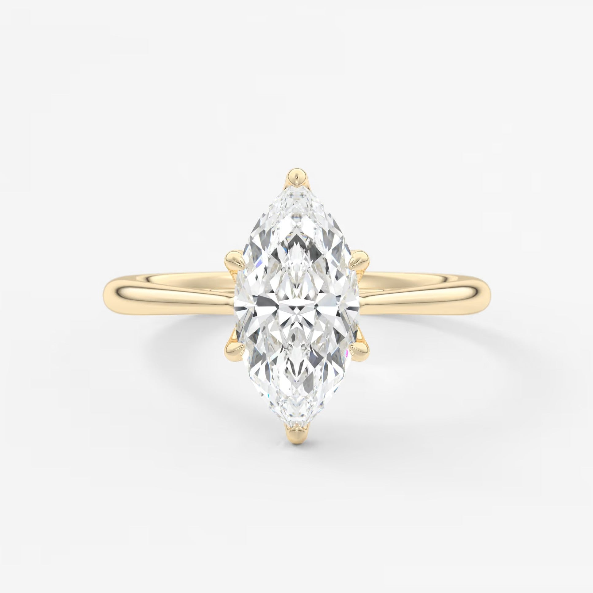 Tulip marquise cathedral engagement ring