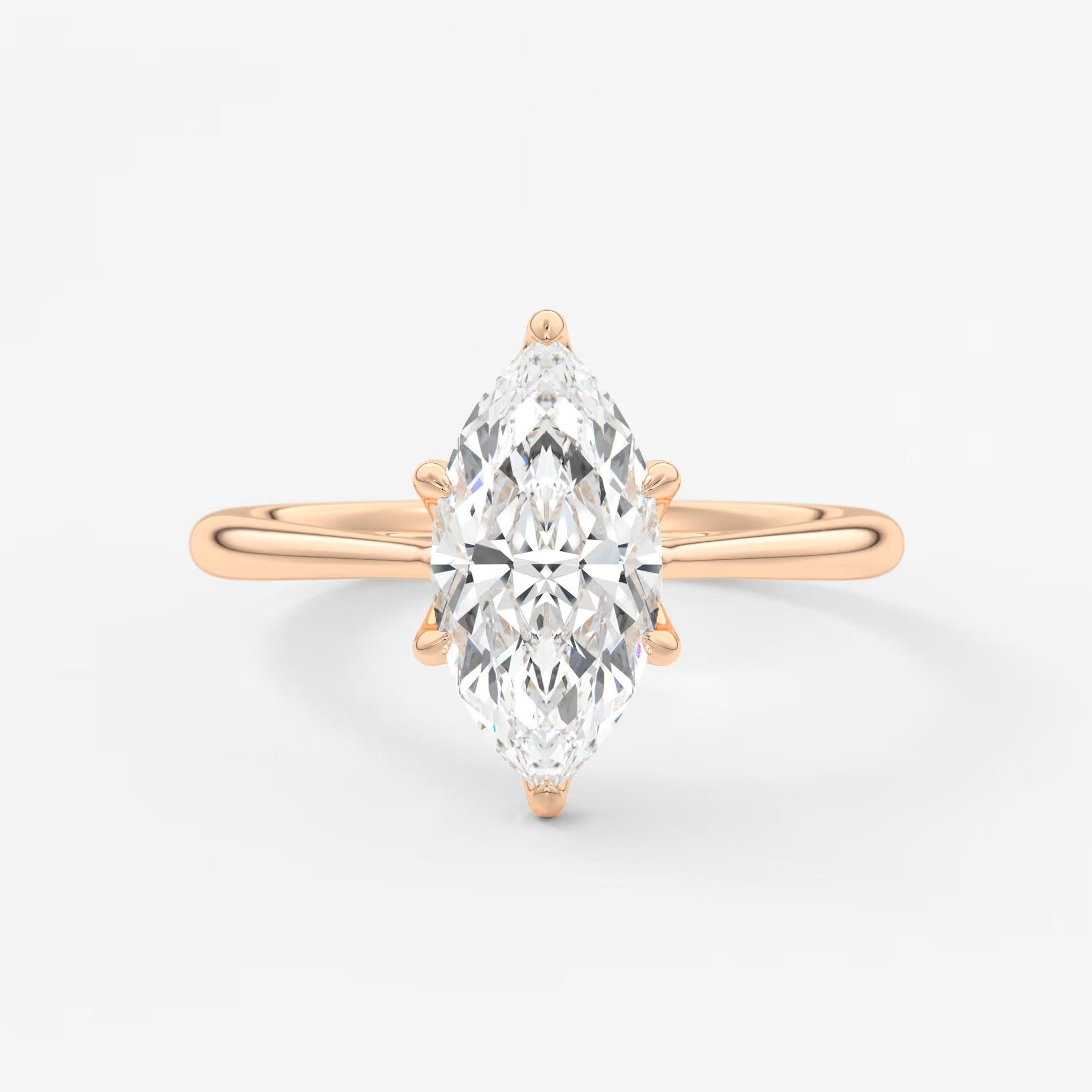Tulip marquise cathedral engagement ring