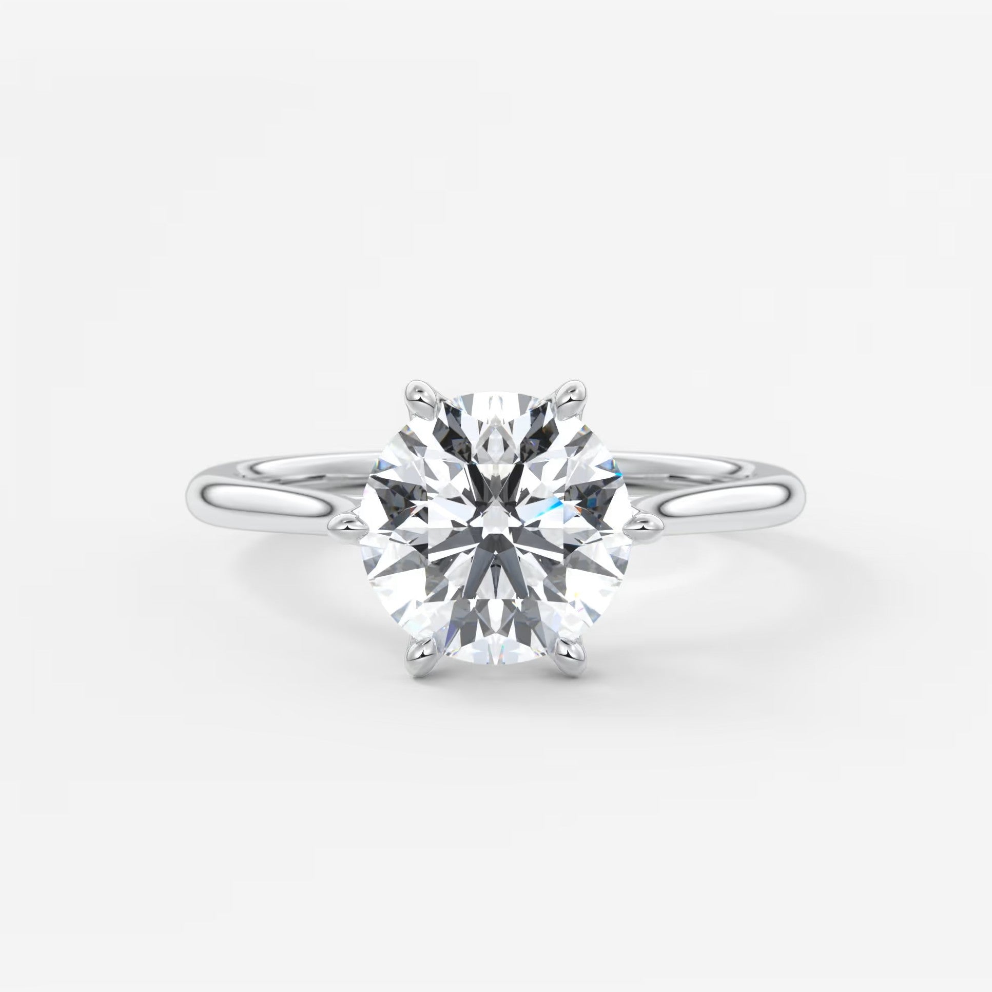 Tulip round two-tone cathedral engagement ring
