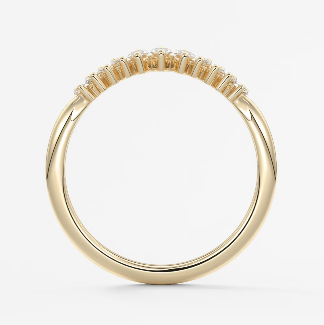 Custom made valencia chevron marquise wedding band - lab grown or natural diamond