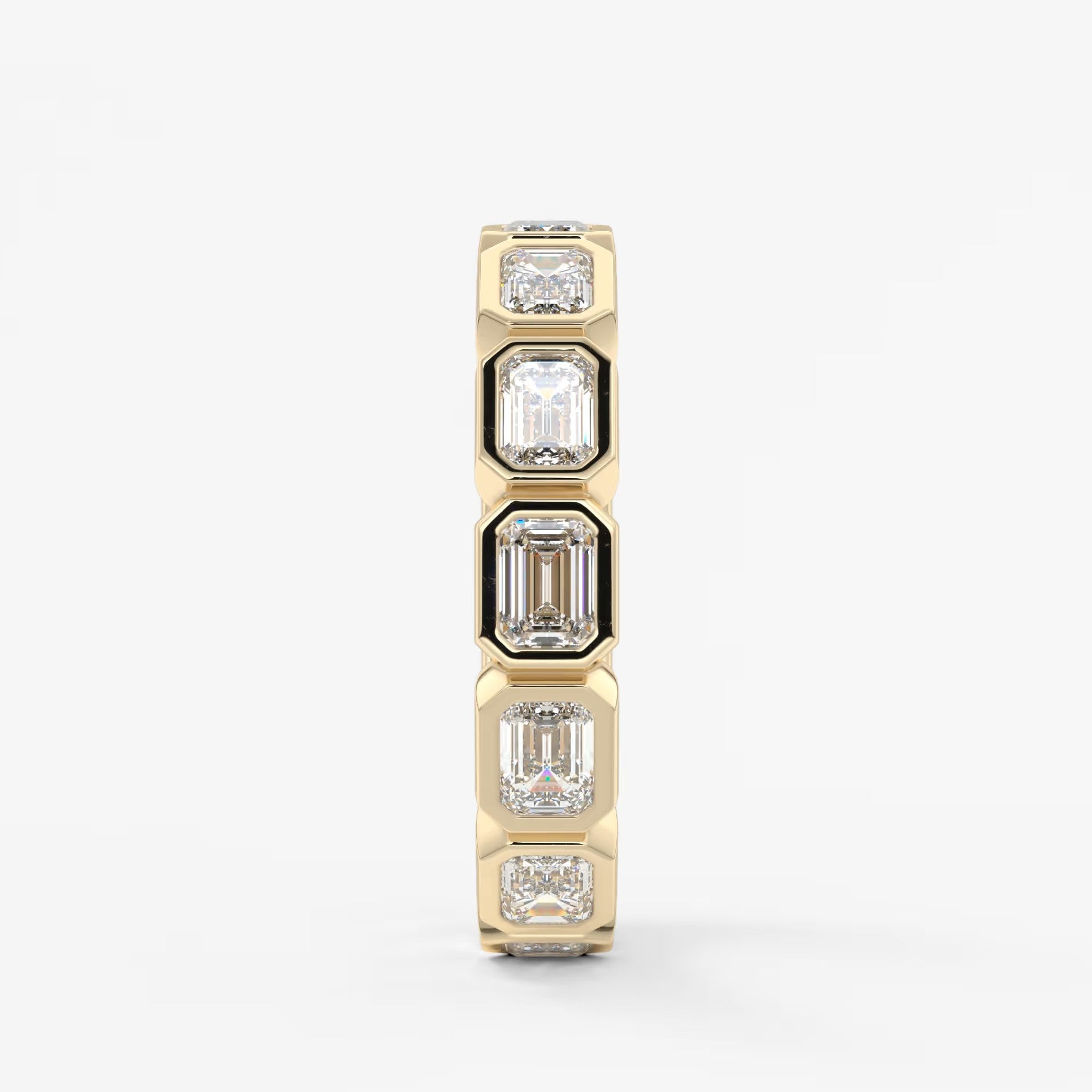 Valora east-west emerald bezel eternity band