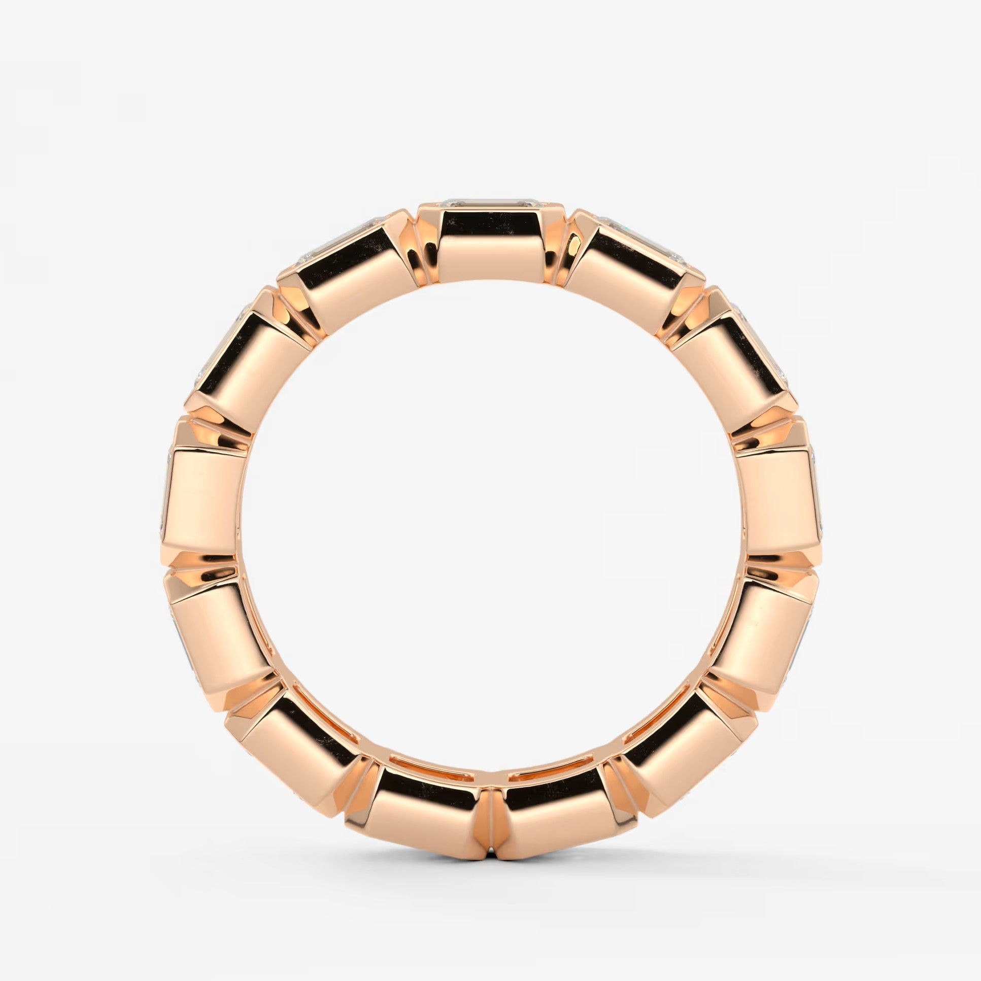 Valora east-west emerald bezel eternity band