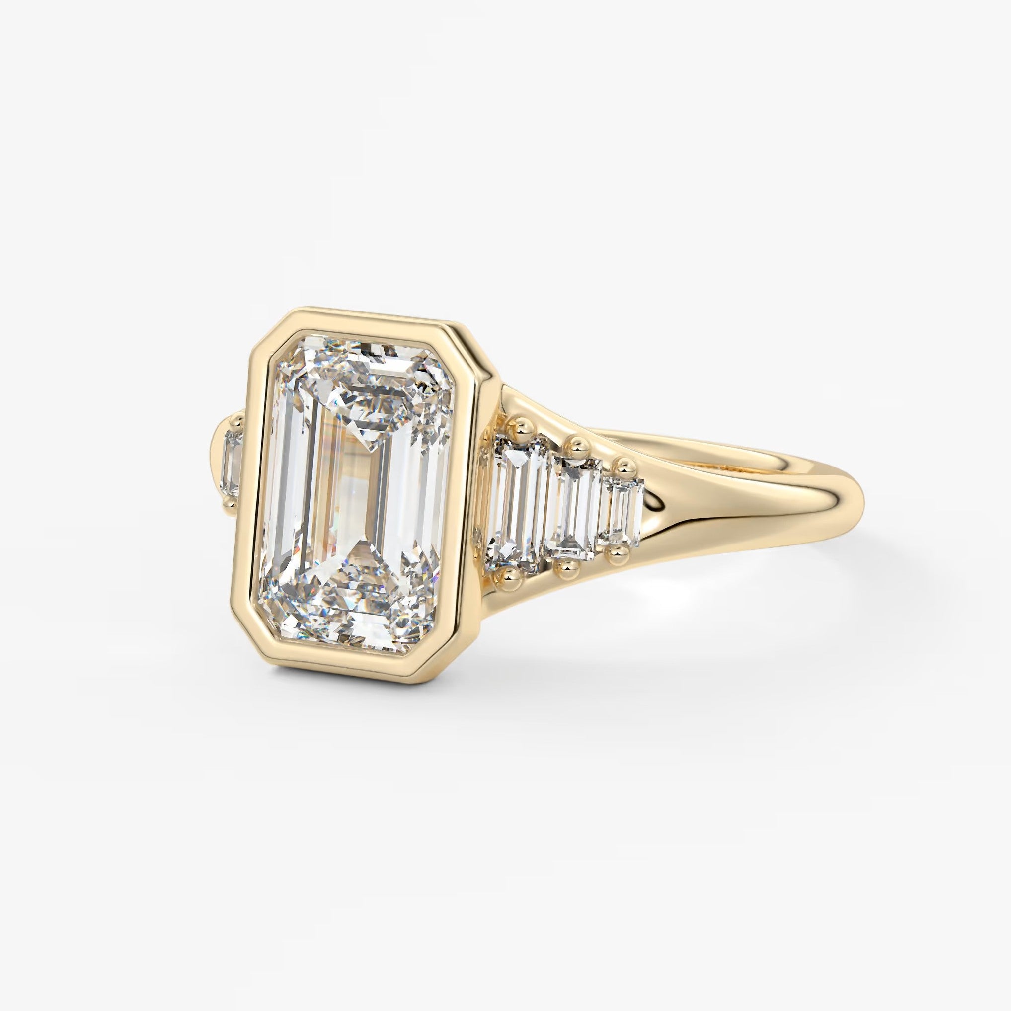 Véda emerald heirloom – seven-stone graduated baguette ring