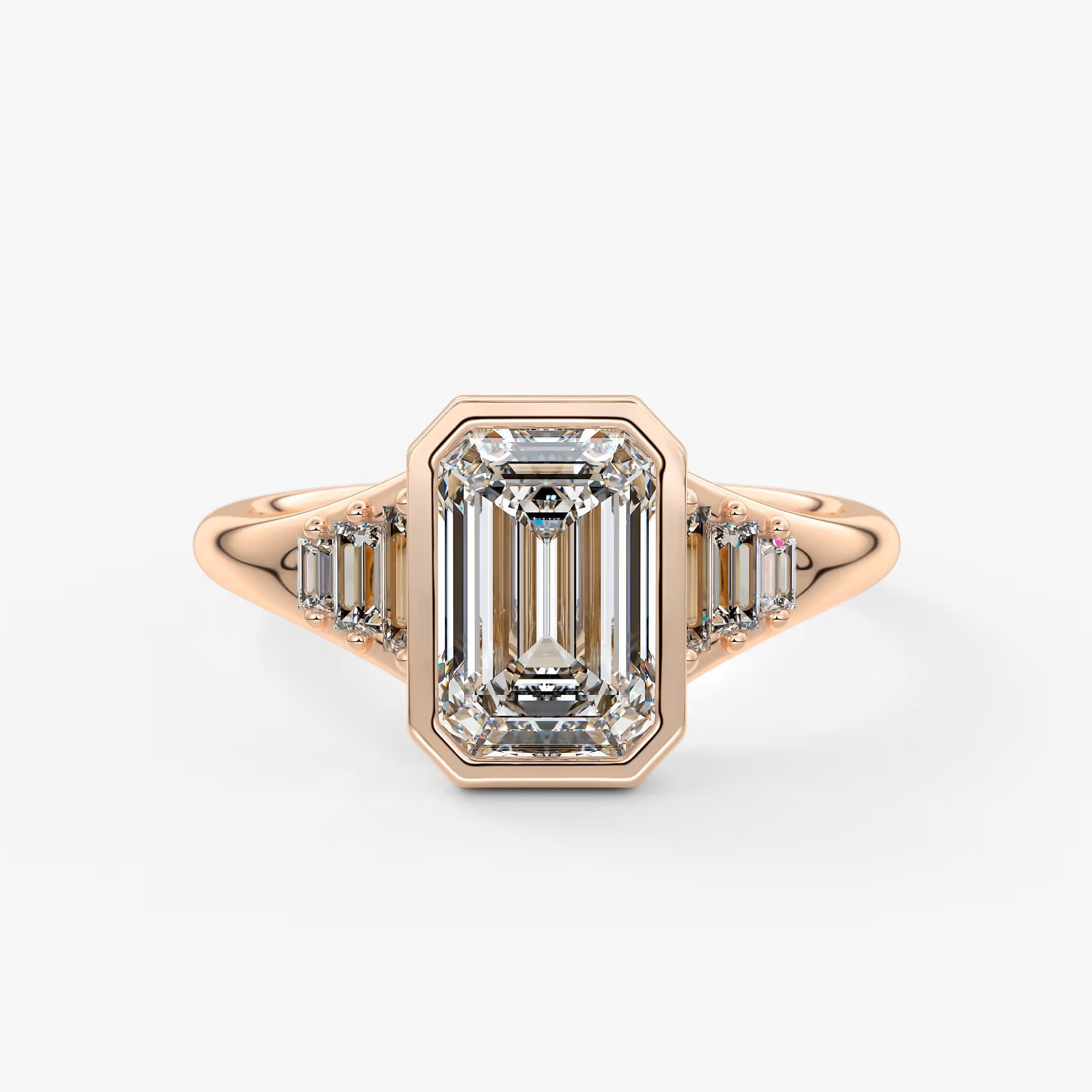 Véda emerald heirloom – seven-stone graduated baguette ring