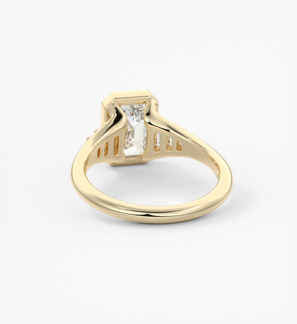 Véda emerald heirloom – seven-stone graduated baguette ring
