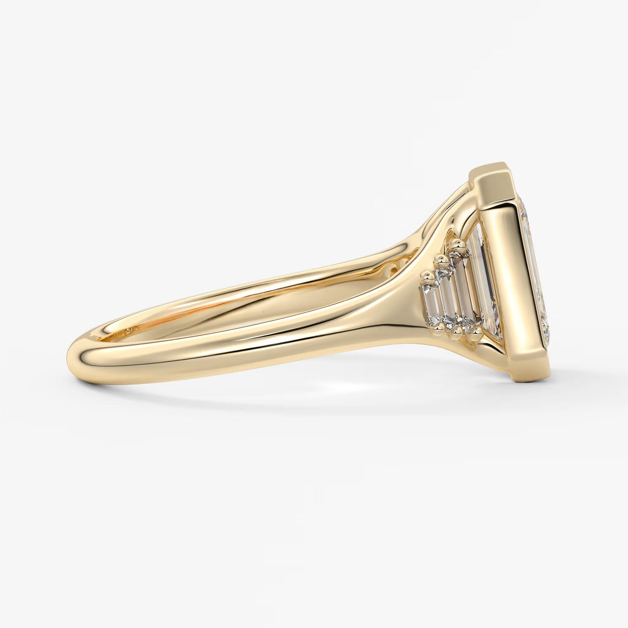 Véda emerald heirloom – seven-stone graduated baguette ring