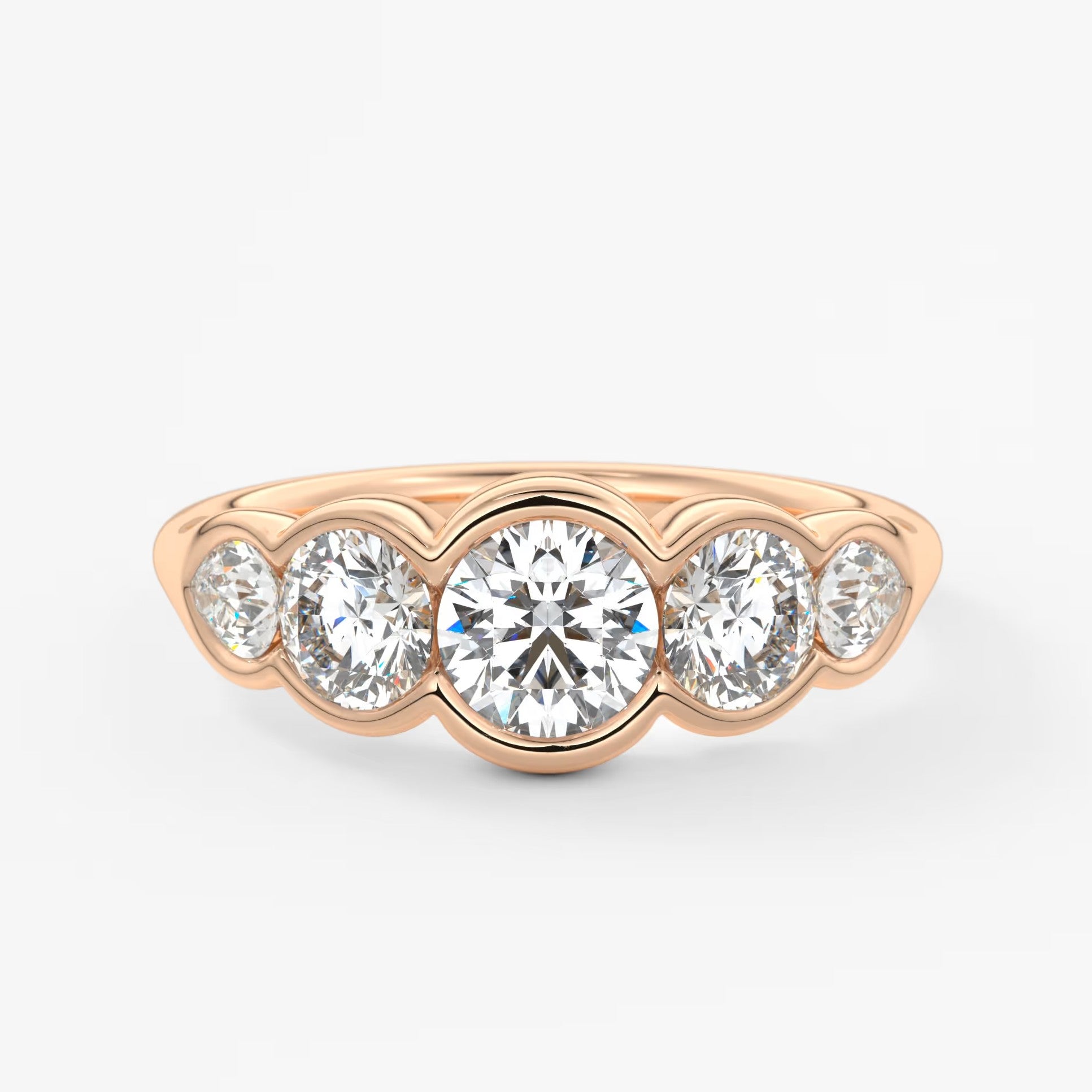 Virelle round and pear half-bezel engagement ring