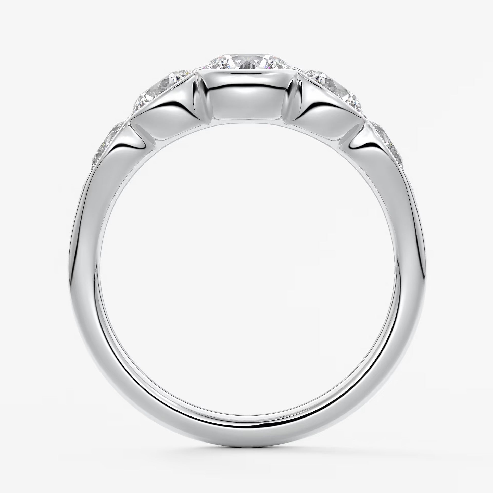 Virelle round and pear half-bezel engagement ring