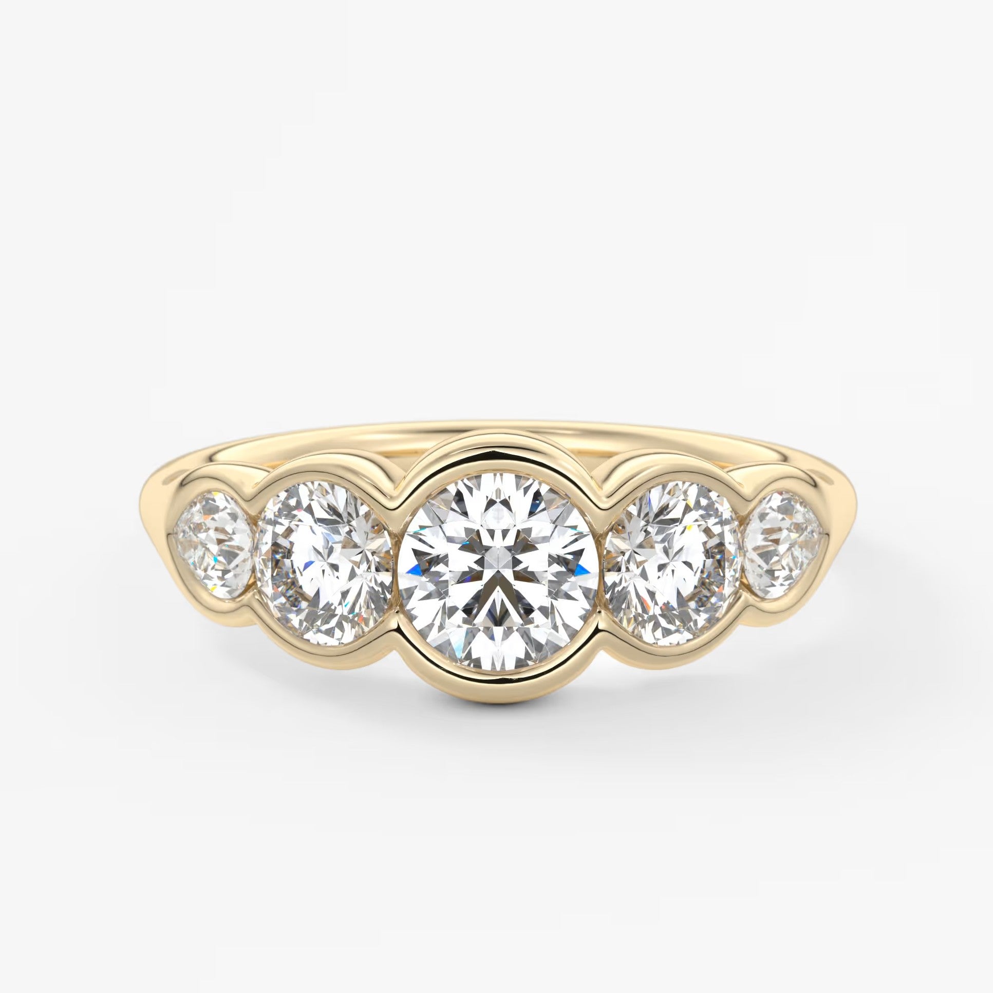 Virelle round and pear half-bezel engagement ring