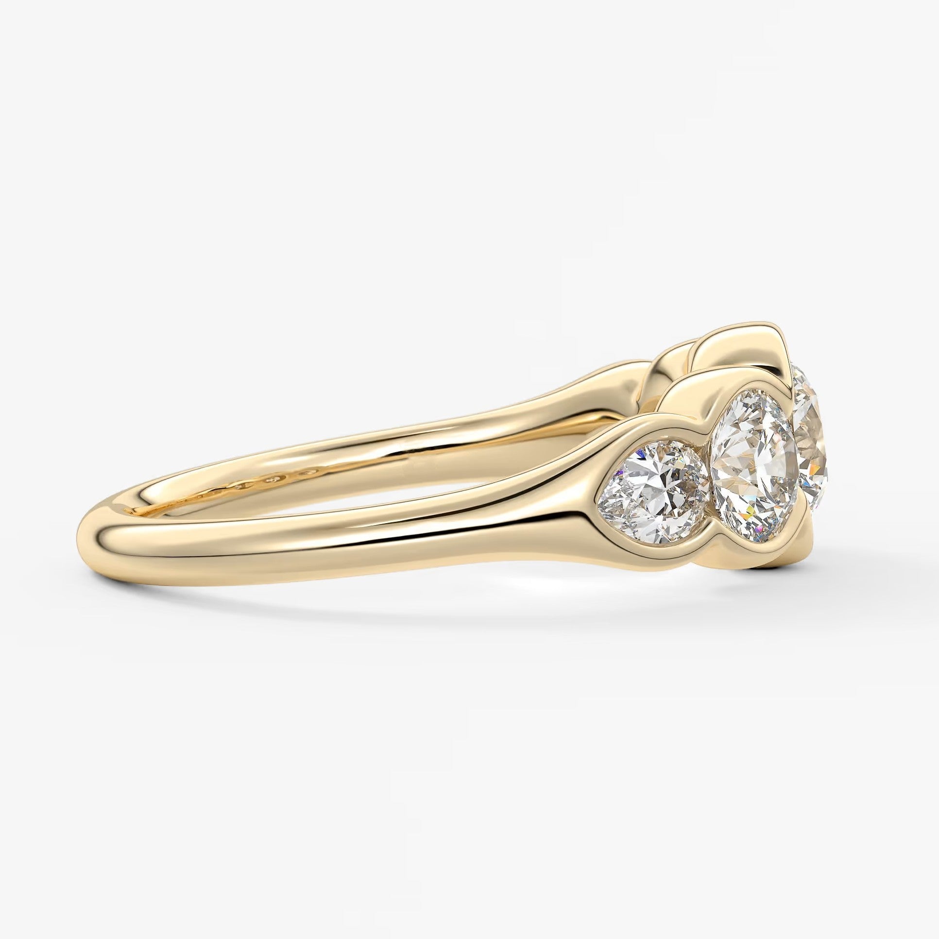 Virelle round and pear half-bezel engagement ring