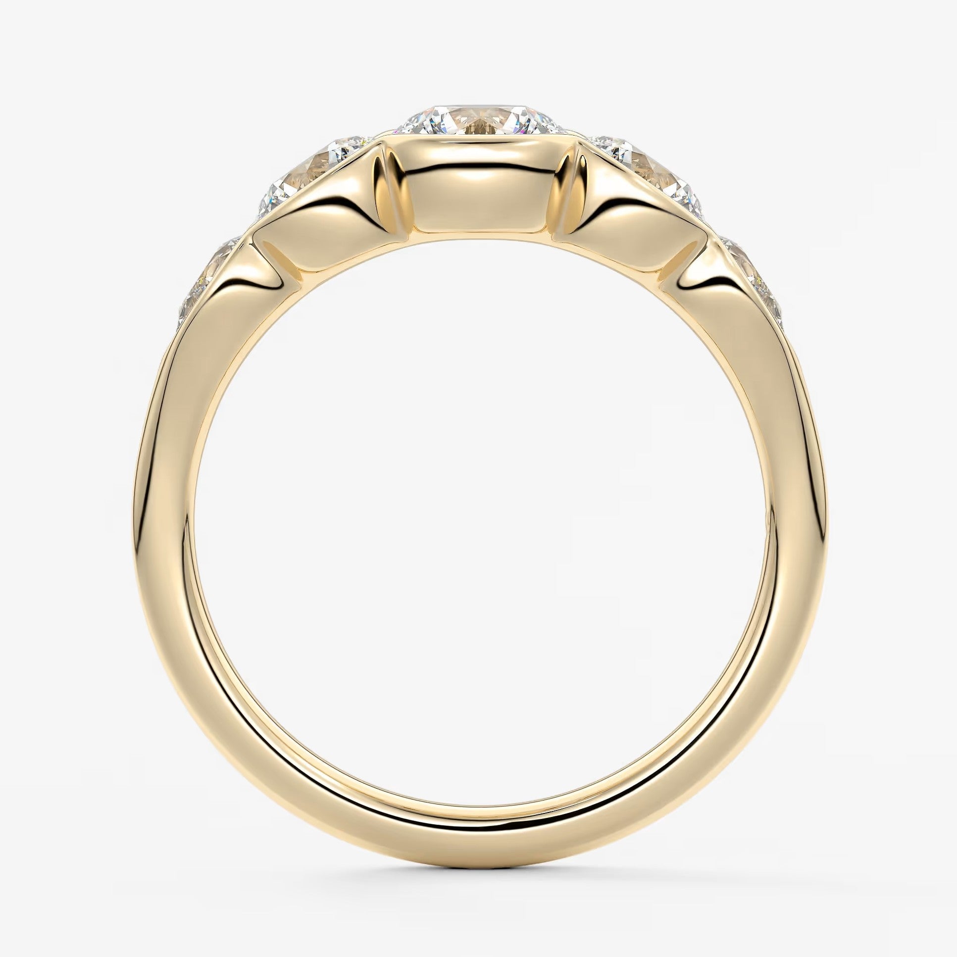 Virelle round and pear half-bezel engagement ring