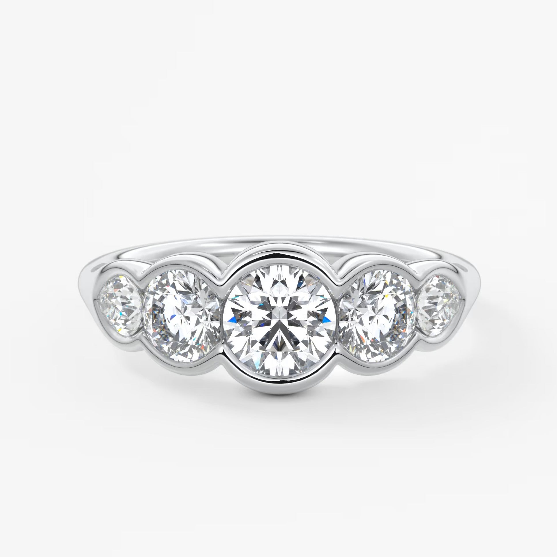 Virelle round and pear half-bezel engagement ring