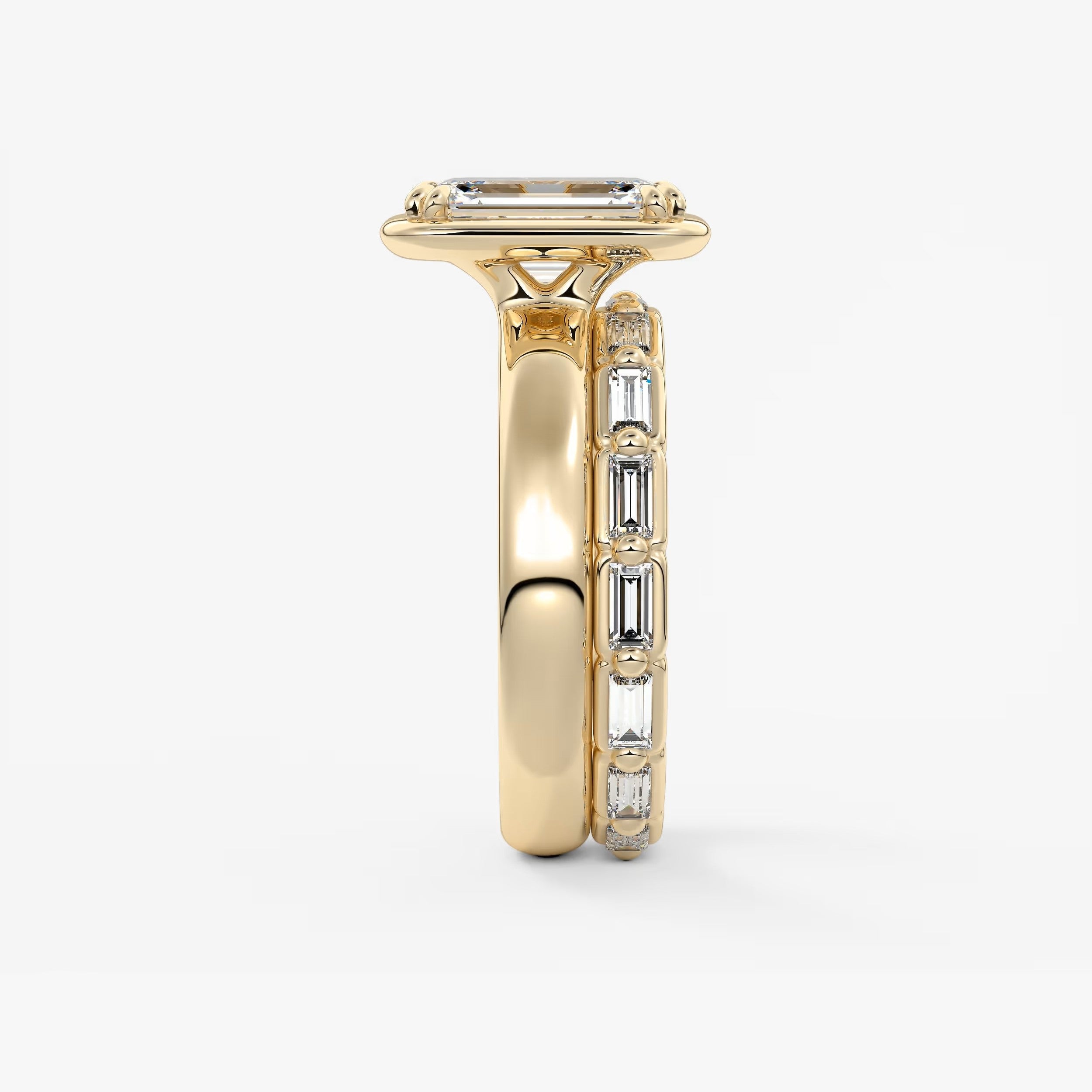 Custom made taylor grande emerald lab diamond bezel engagement ring | australia