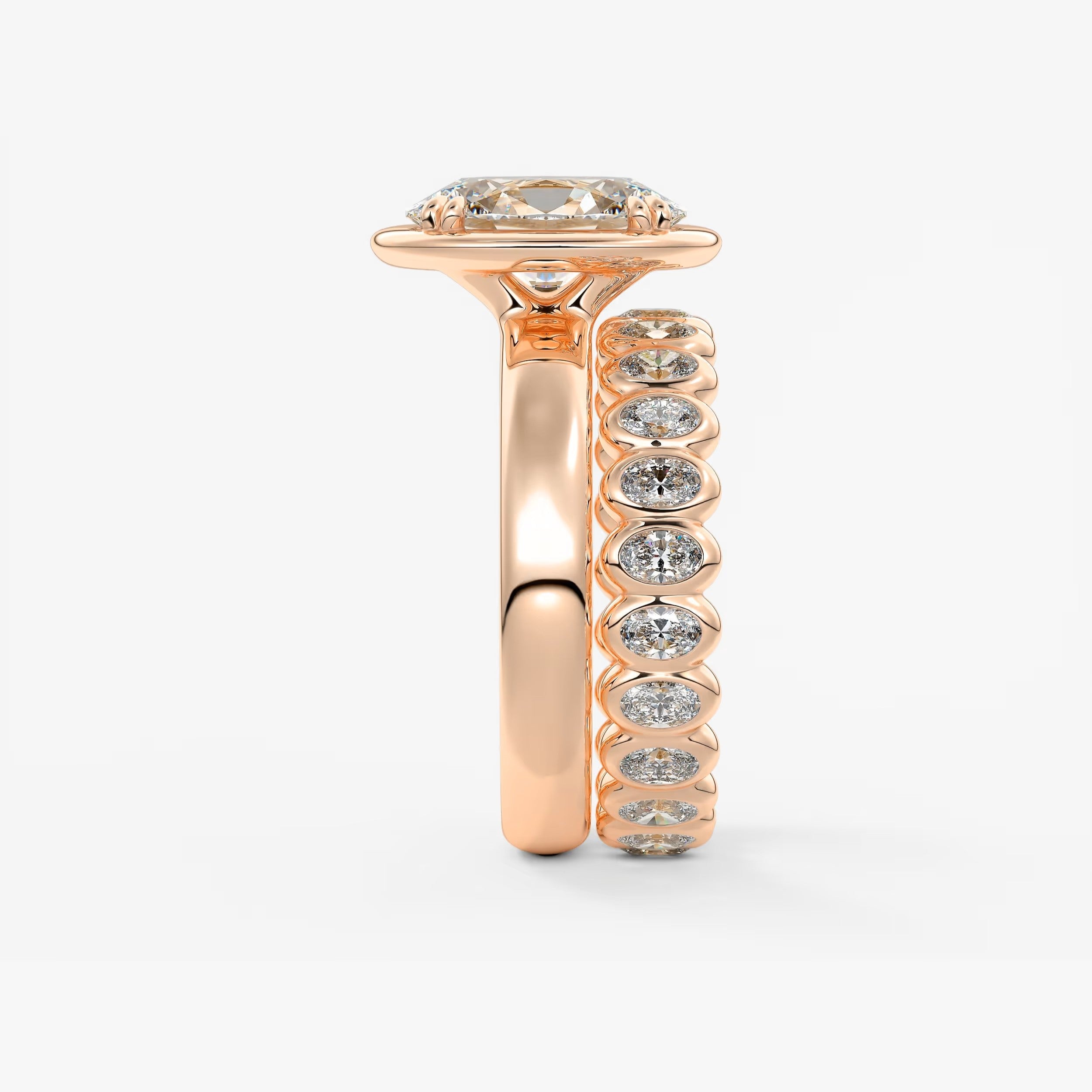 Custom made taylor grande oval lab diamond bazel engagement ring | australia