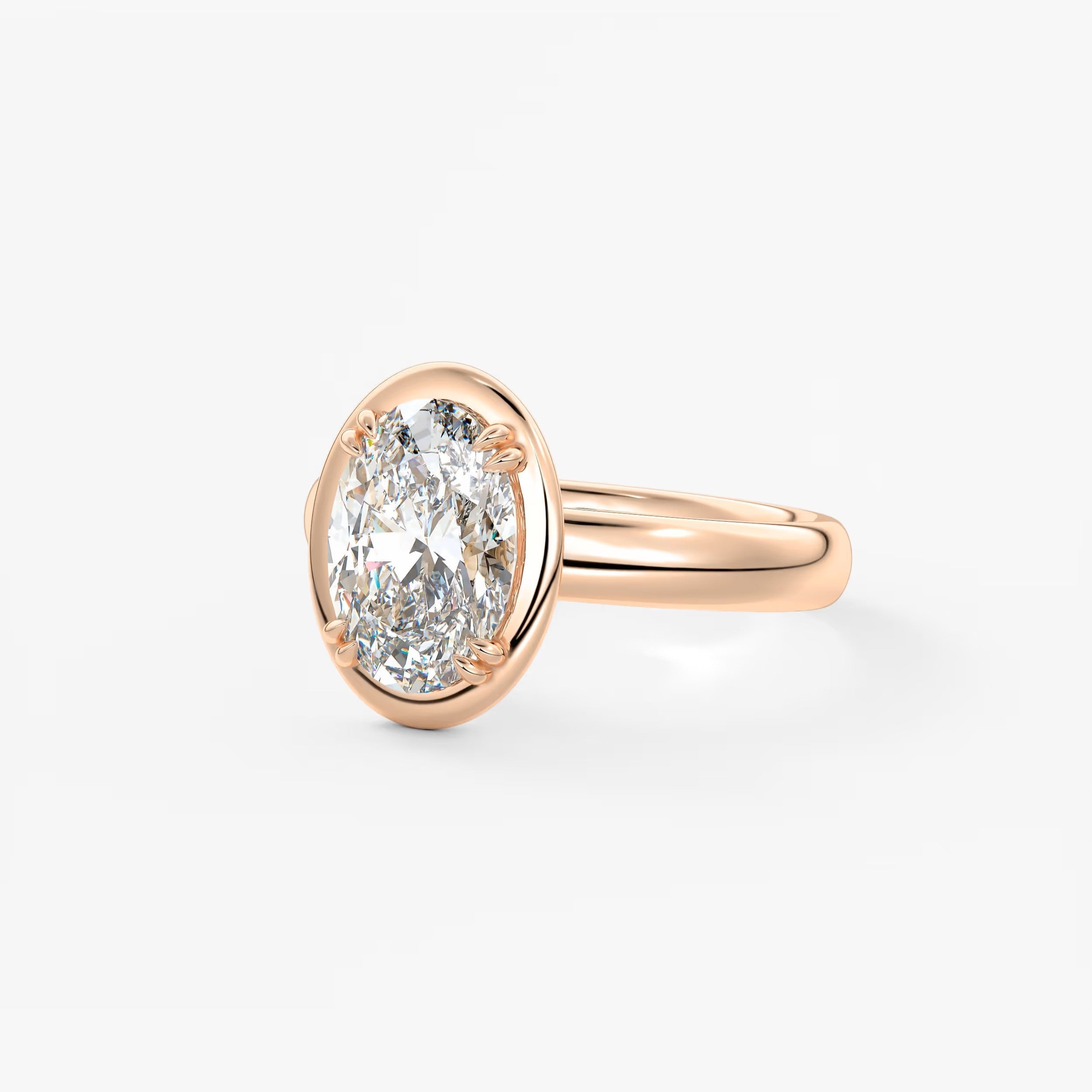 Custom made taylor grande oval lab diamond bazel engagement ring | australia