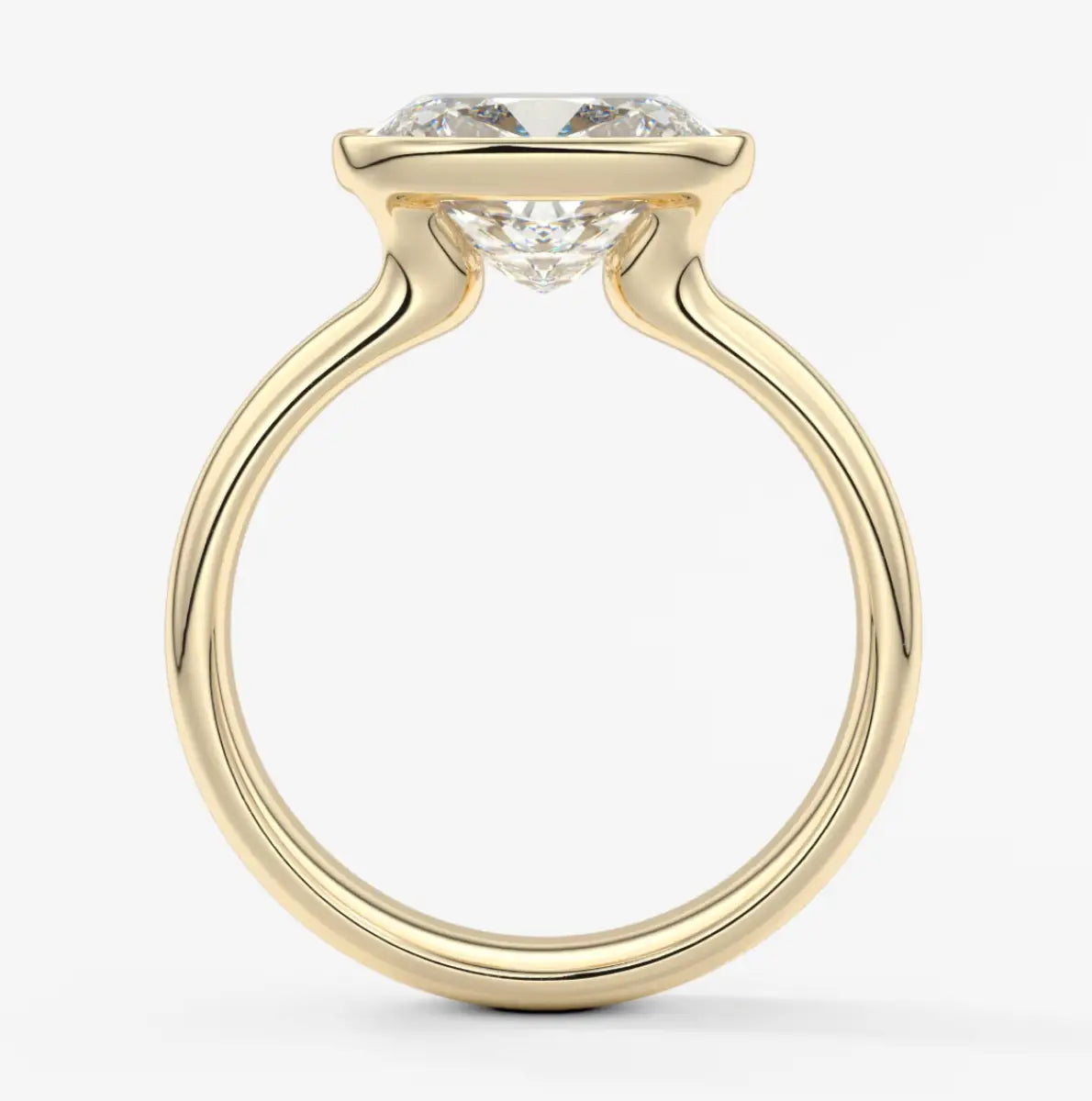 Custom made véda grande elongated cushion east-west bezel ring | diamond lab