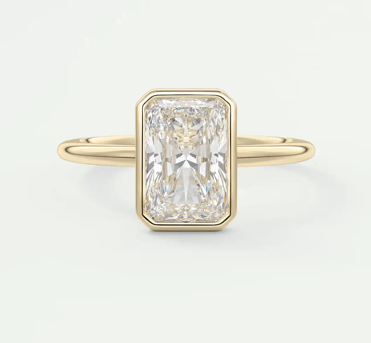 Bezel Emerald Engagement Ring
