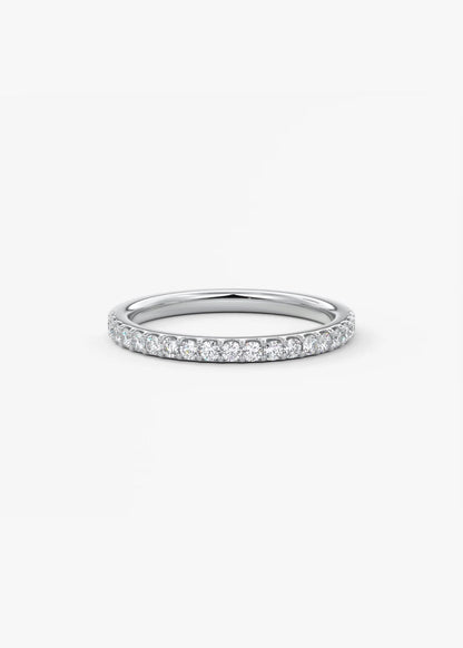 1.6mm half french set eternity band – lab-grown or natural diamonds