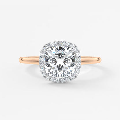 Aeris cushion halo two-tone engagement ring