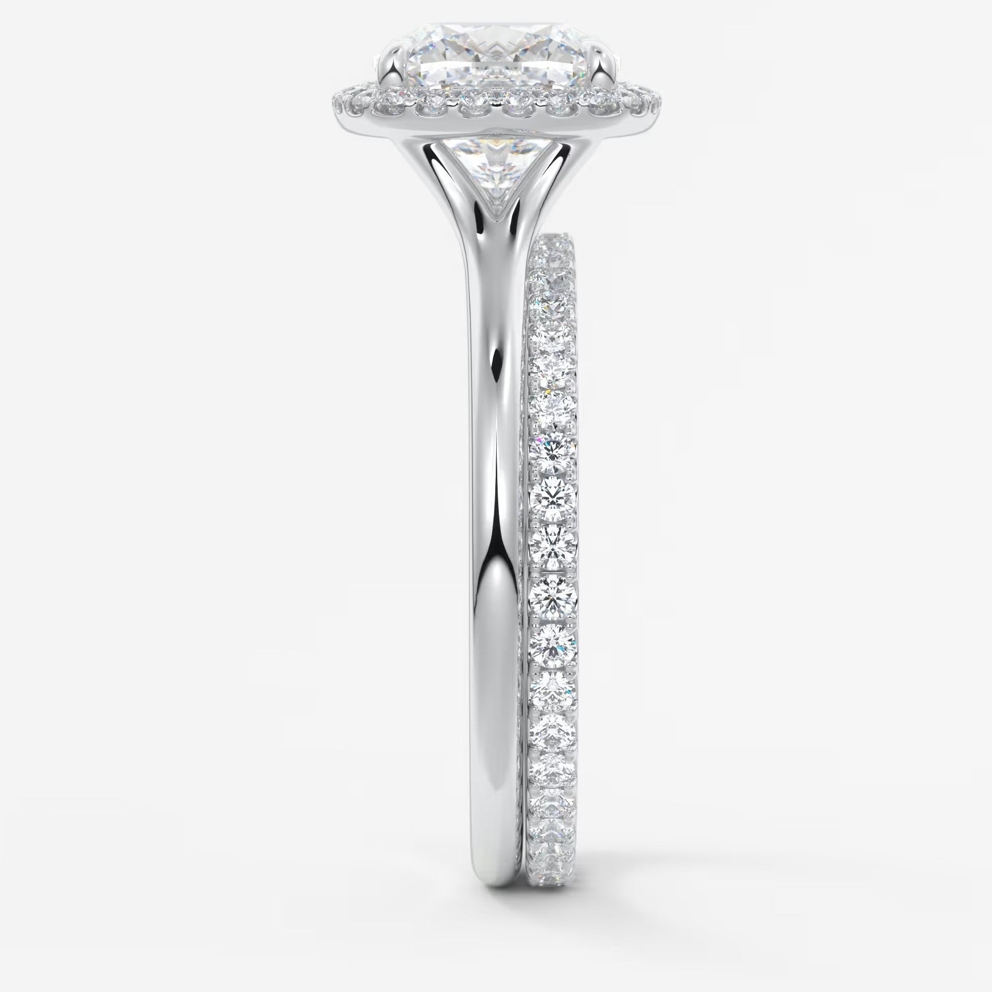 Aeris cushion halo two-tone engagement ring