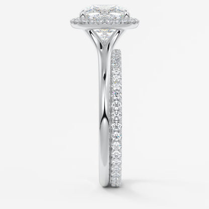 Aeris cushion halo two-tone engagement ring